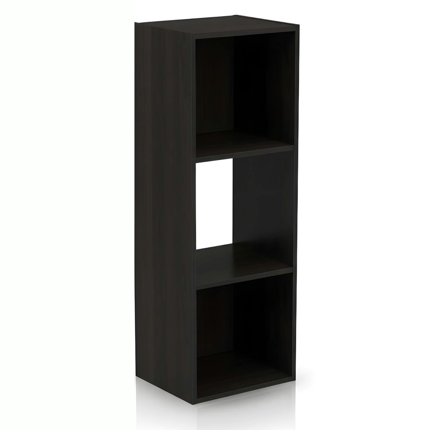Rackhams Minimalist Pelli Cubic Storage Cabinet, 3X1, Espresso For Small Spaces