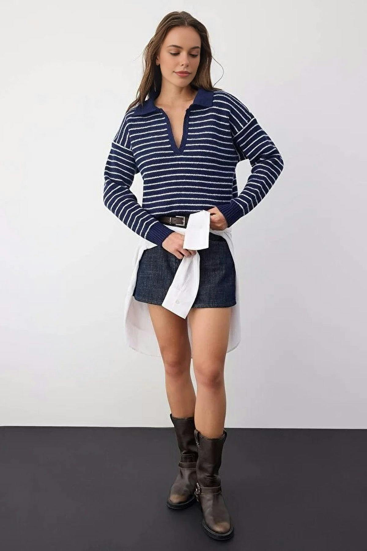 Wovcor Soft Textured Knit Sweater - Multi - L