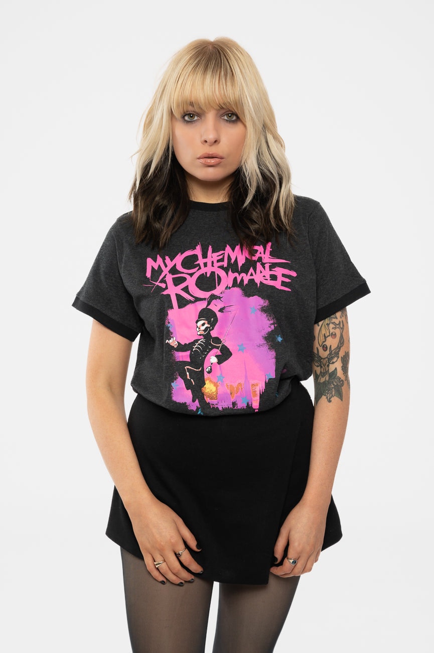 Paradiso Clothing Unisex Black Paradiso My Chemical Romance Parade March Ringer T Shirt - M