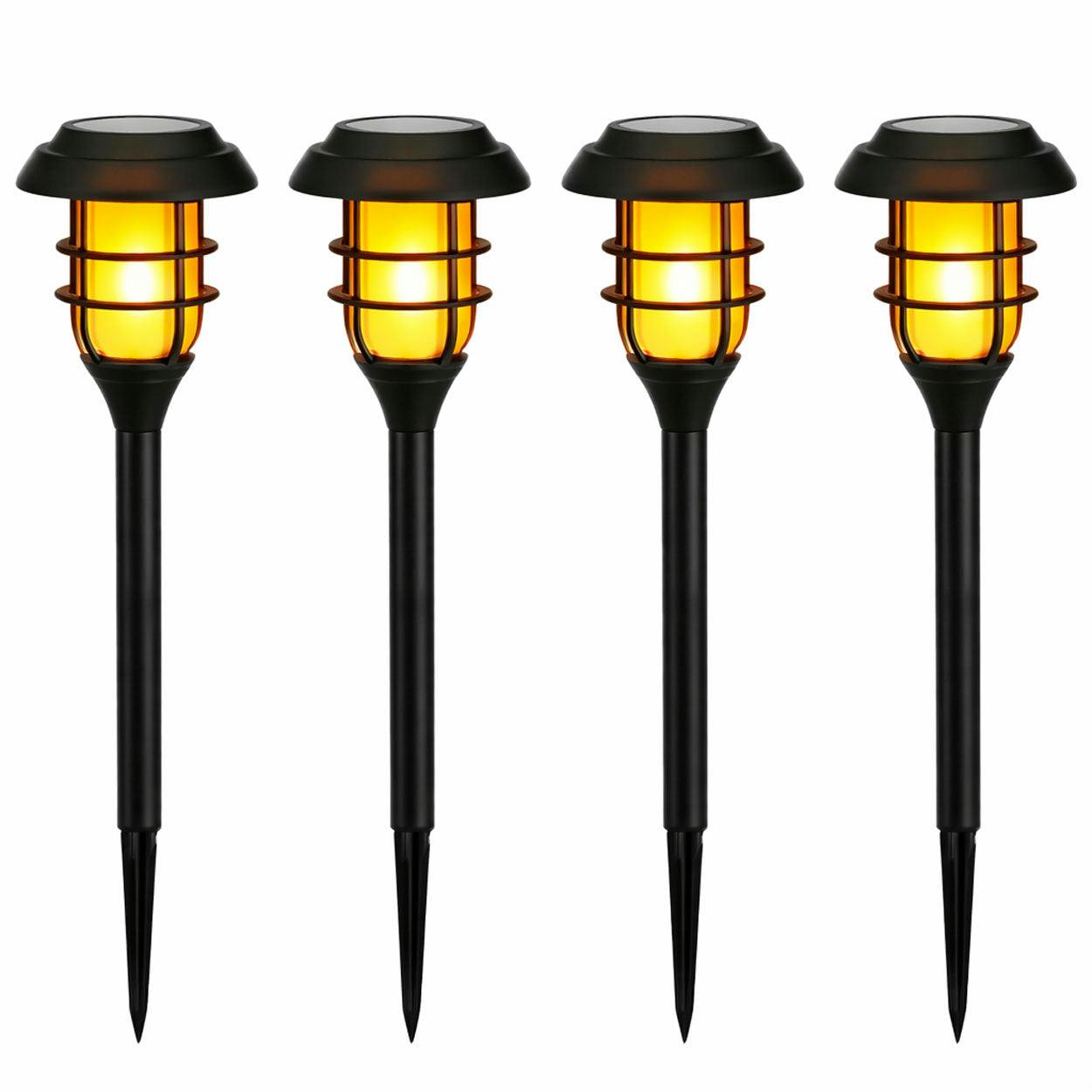Rackhams Light Pack Of 4 Solar Stake S – Flaming Led Torch S