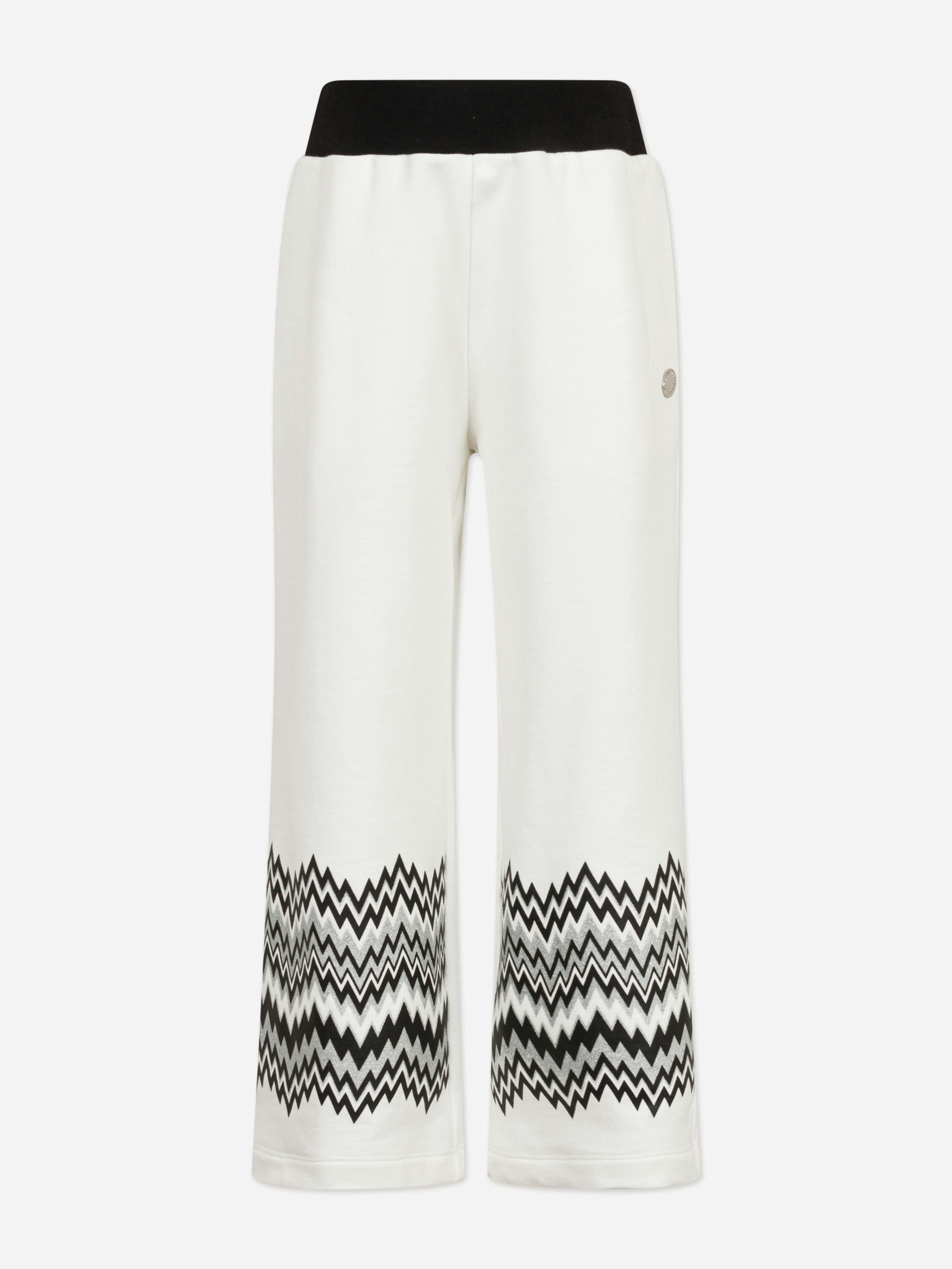 Missoni Girls Ivory Zigzag Joggers In - 4 Yrs