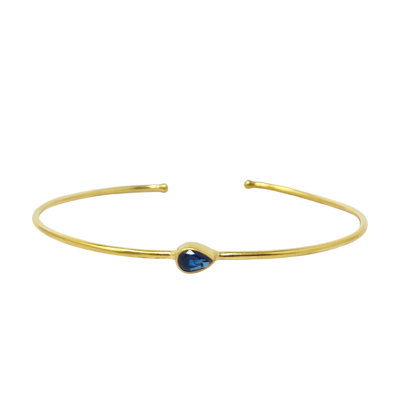 Harfi Women's Gold Sapphire September Birthstone Plated Bangle