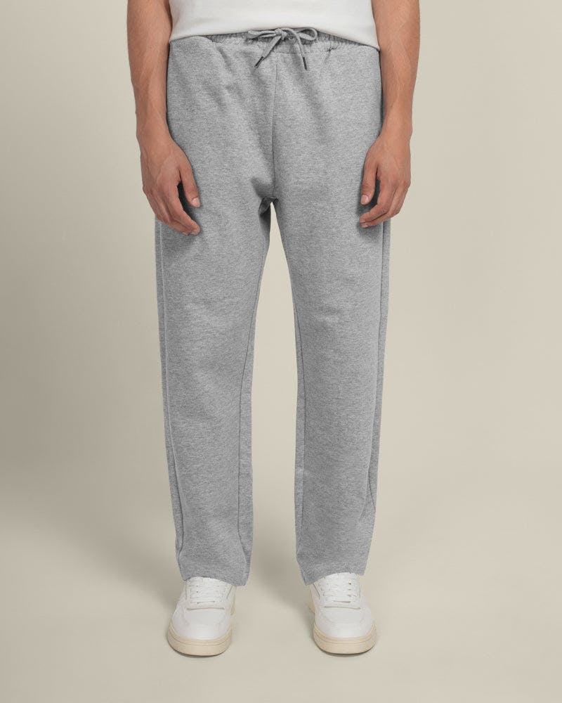 Larsson & Co Grey Jelling - Heavyweight Wide Leg Jogger - Melange - S