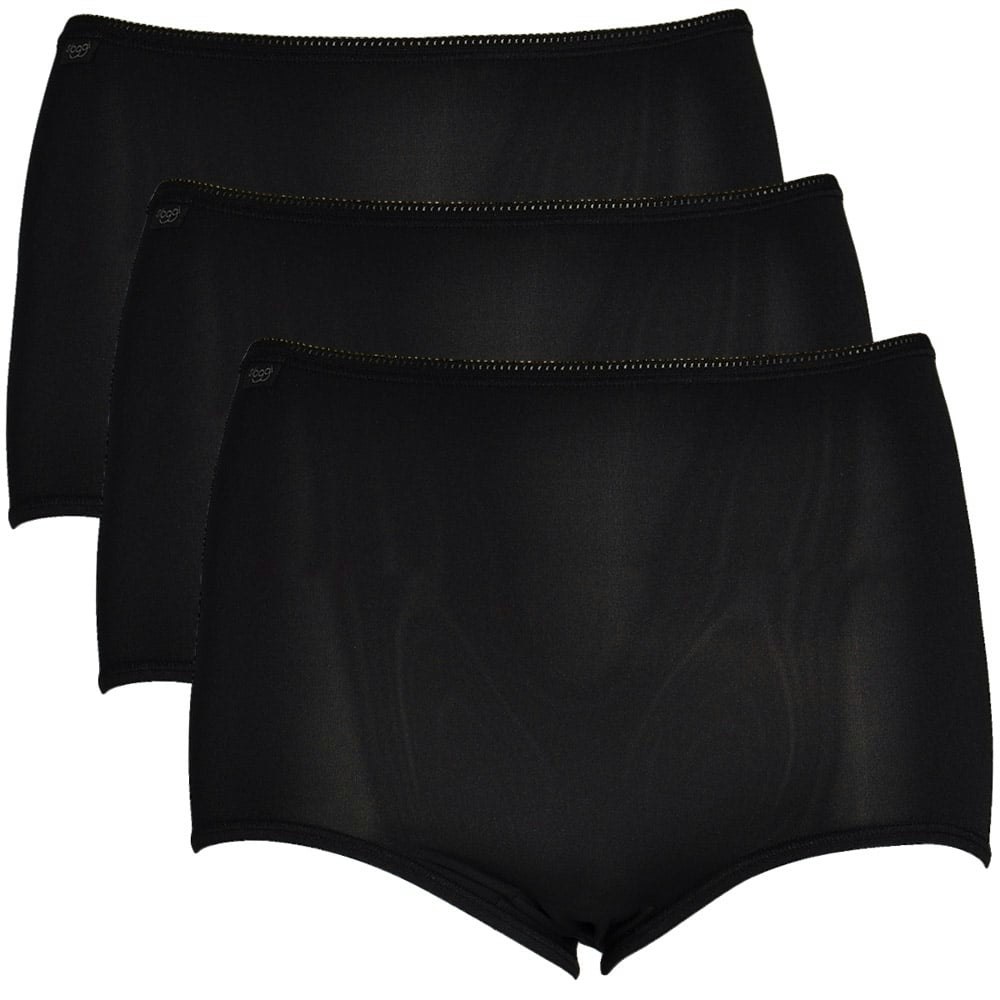 Sloggi Women's Black 24/7 3-Pack Microfibre Maxi Briefs, - 20