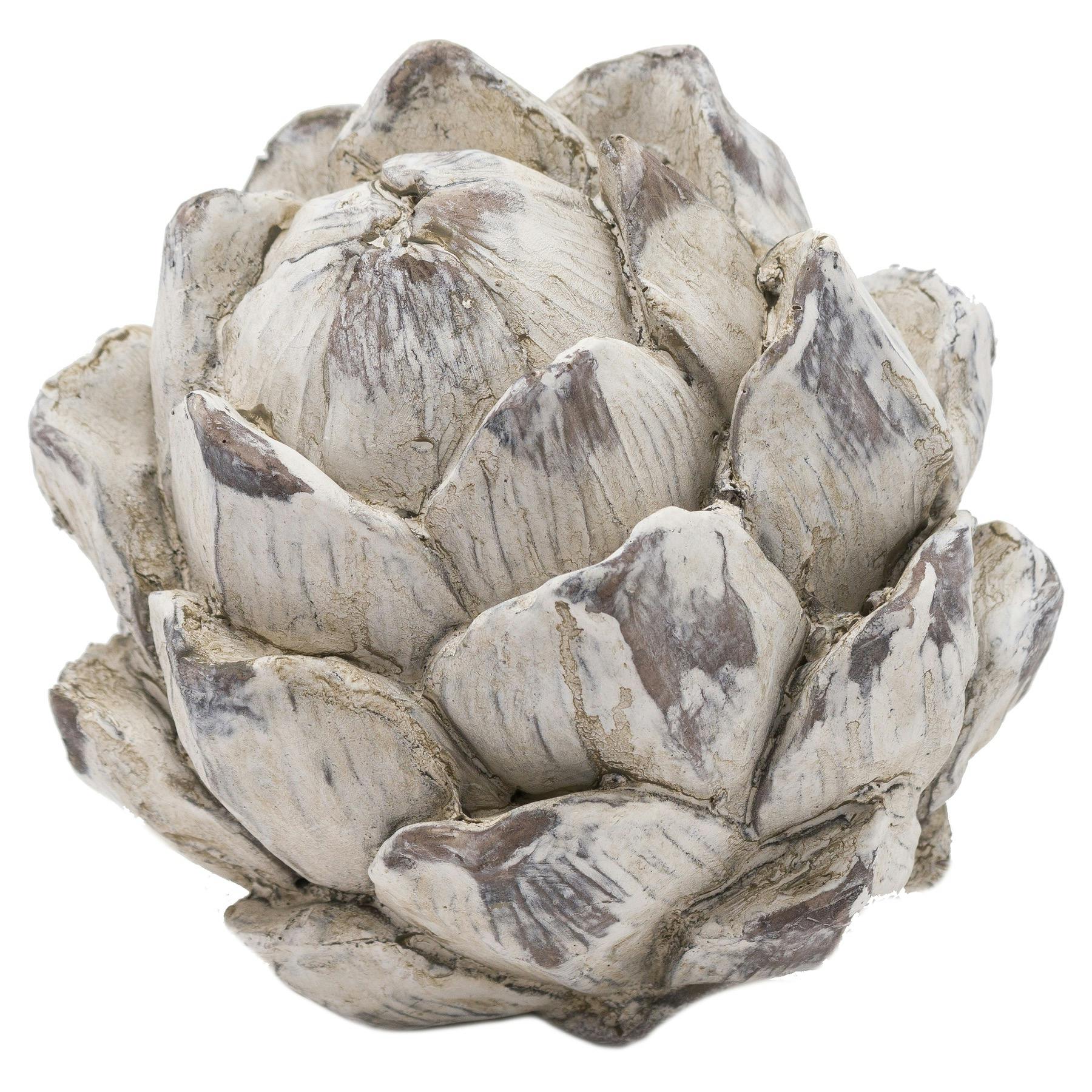 Hill Interiors White Garda Artichoke Ornament - Off /Stone - 12Cm X 12Cm X 12Cm - Off /Stone - 100% Mixed