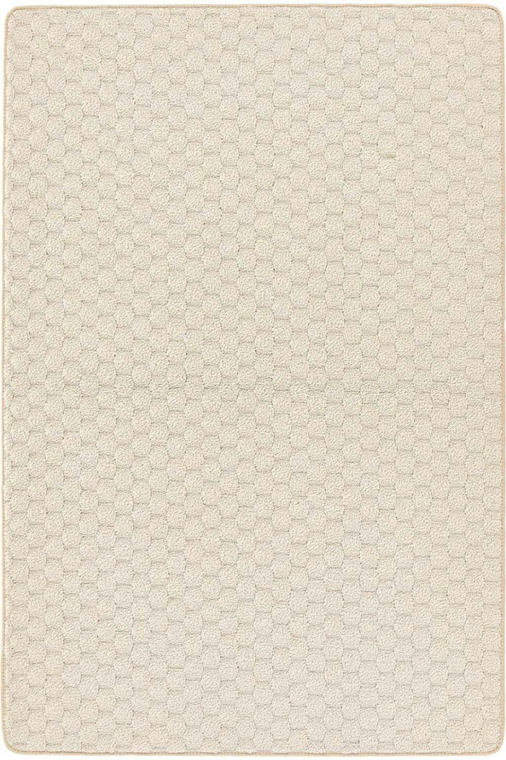 The Rugs Cream Textured Washable Honeycomb Mat And Runner - 140X200 Cm