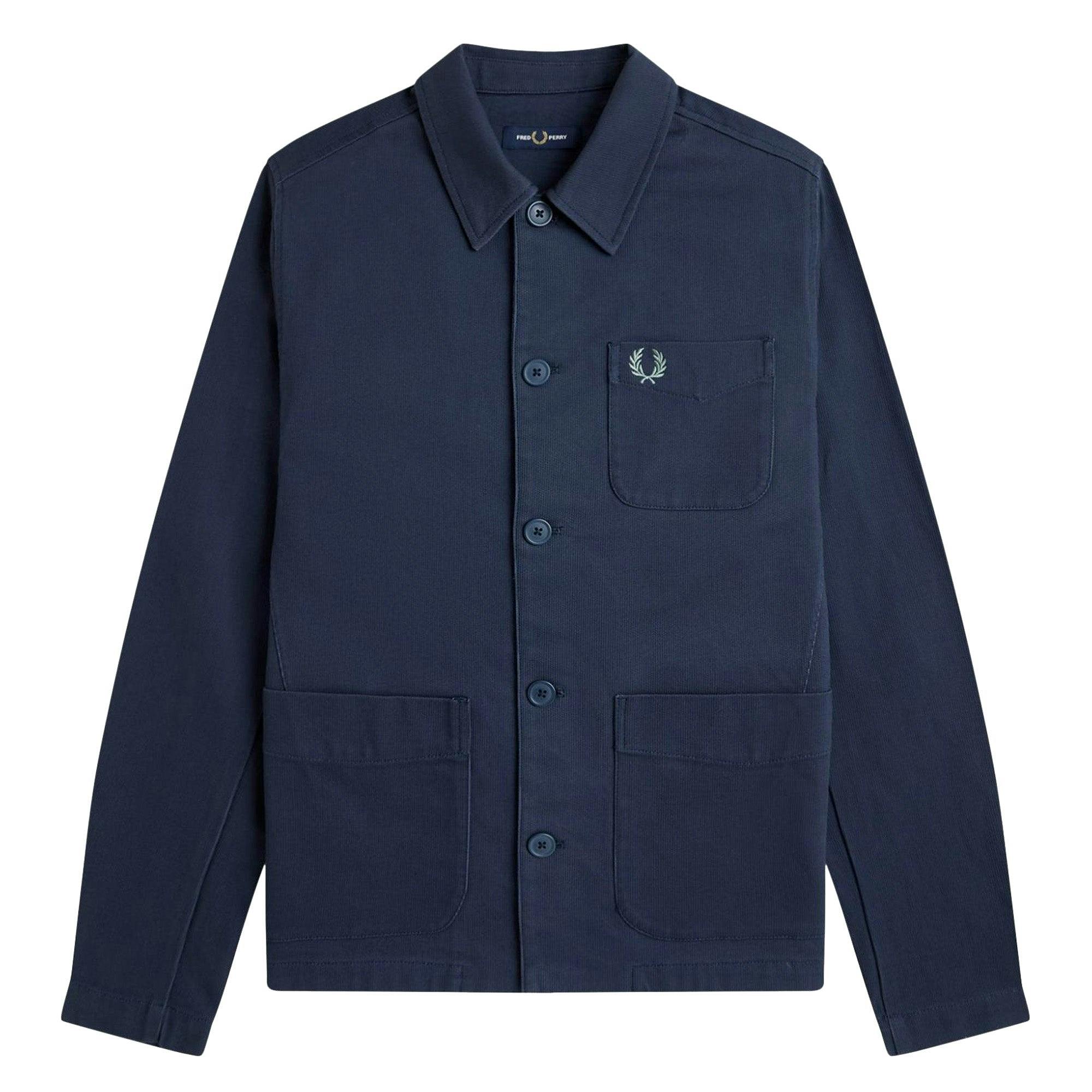 Fred Perry Dark/Blue Bedford Cord Overshirt - Airforce - X-Large