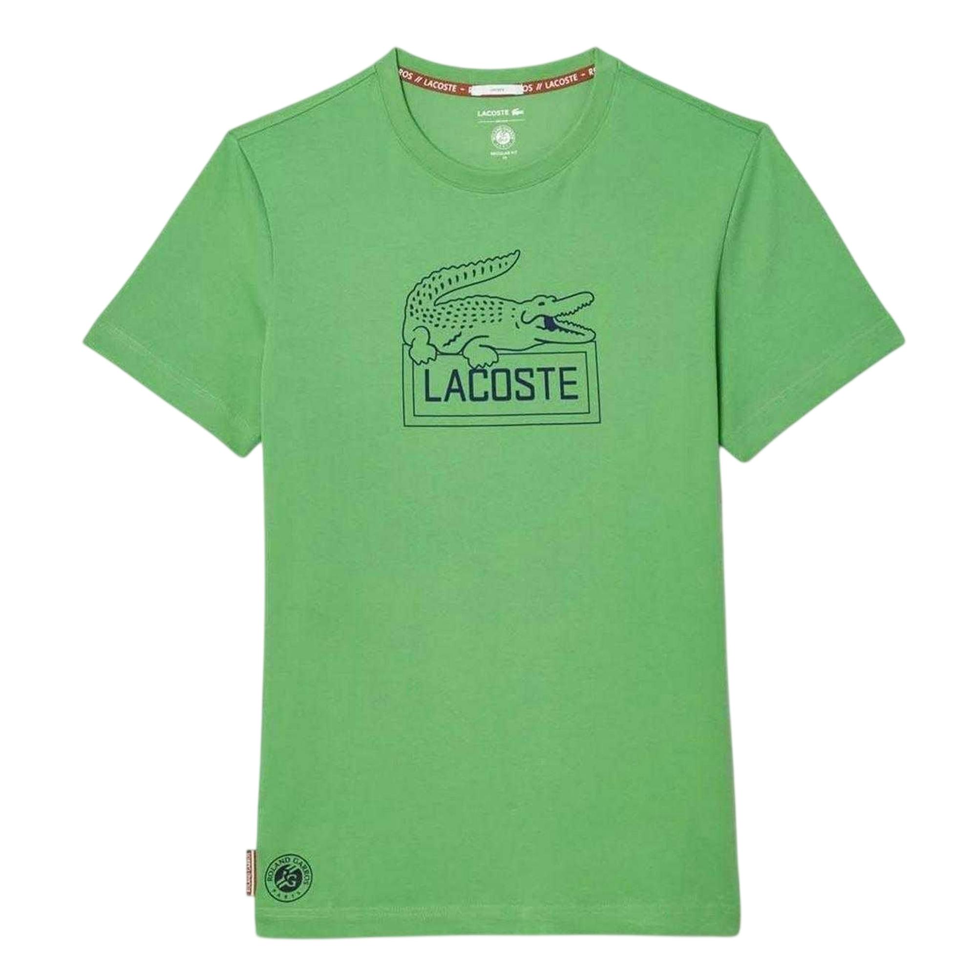 Lacoste Unisex Green Adult Roland Garros Edition Regular T-Shirt - Xxs - 100% Mixed