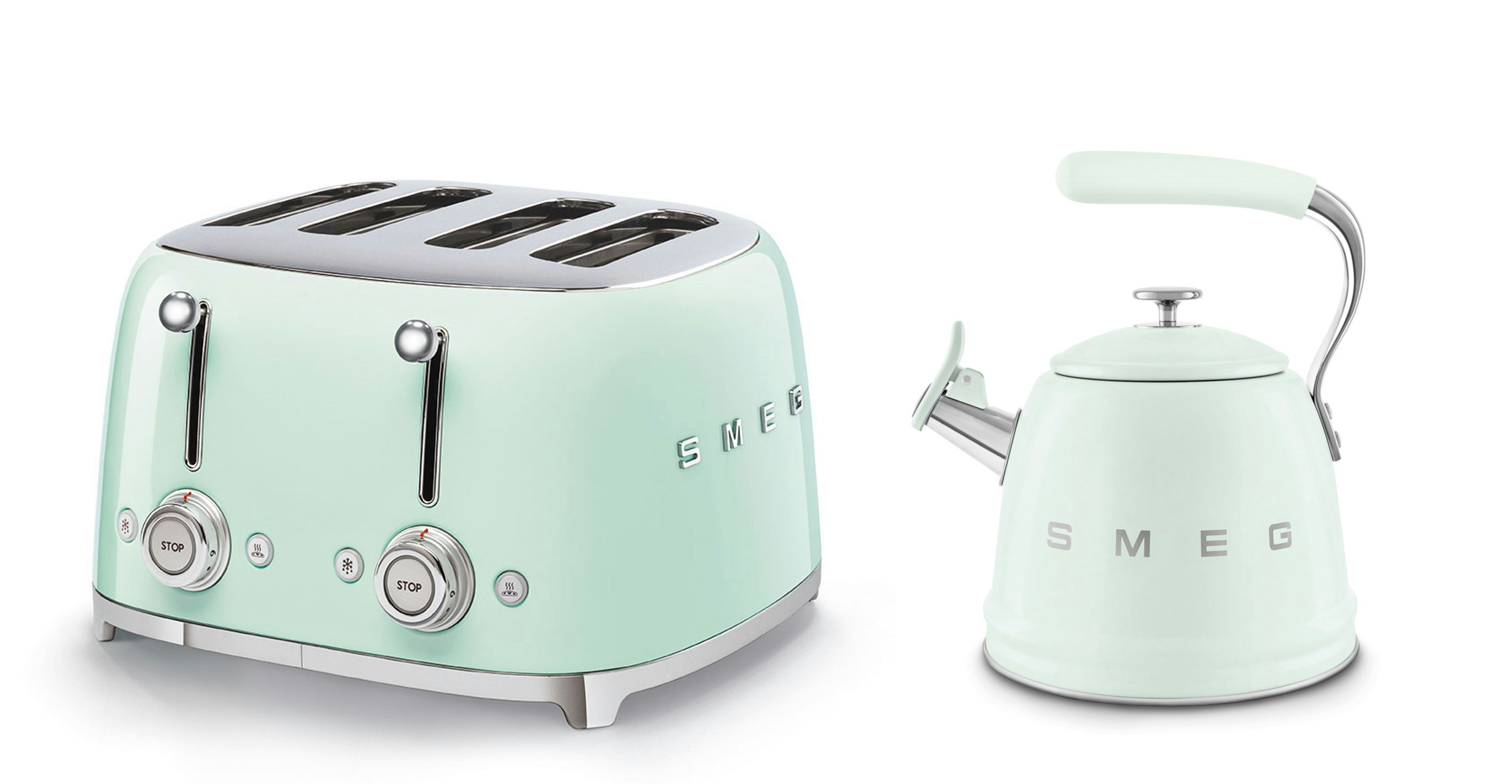 Smeg Green Wkf01 Whistling Stovetop Kettle & Tsf03 4-Slice Toaster Bundle - Pastel Size 2