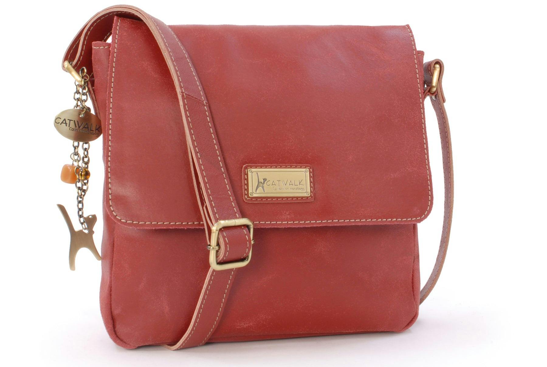 Catwalk Collection Handbags Red Sabine - Messenger Bag - M