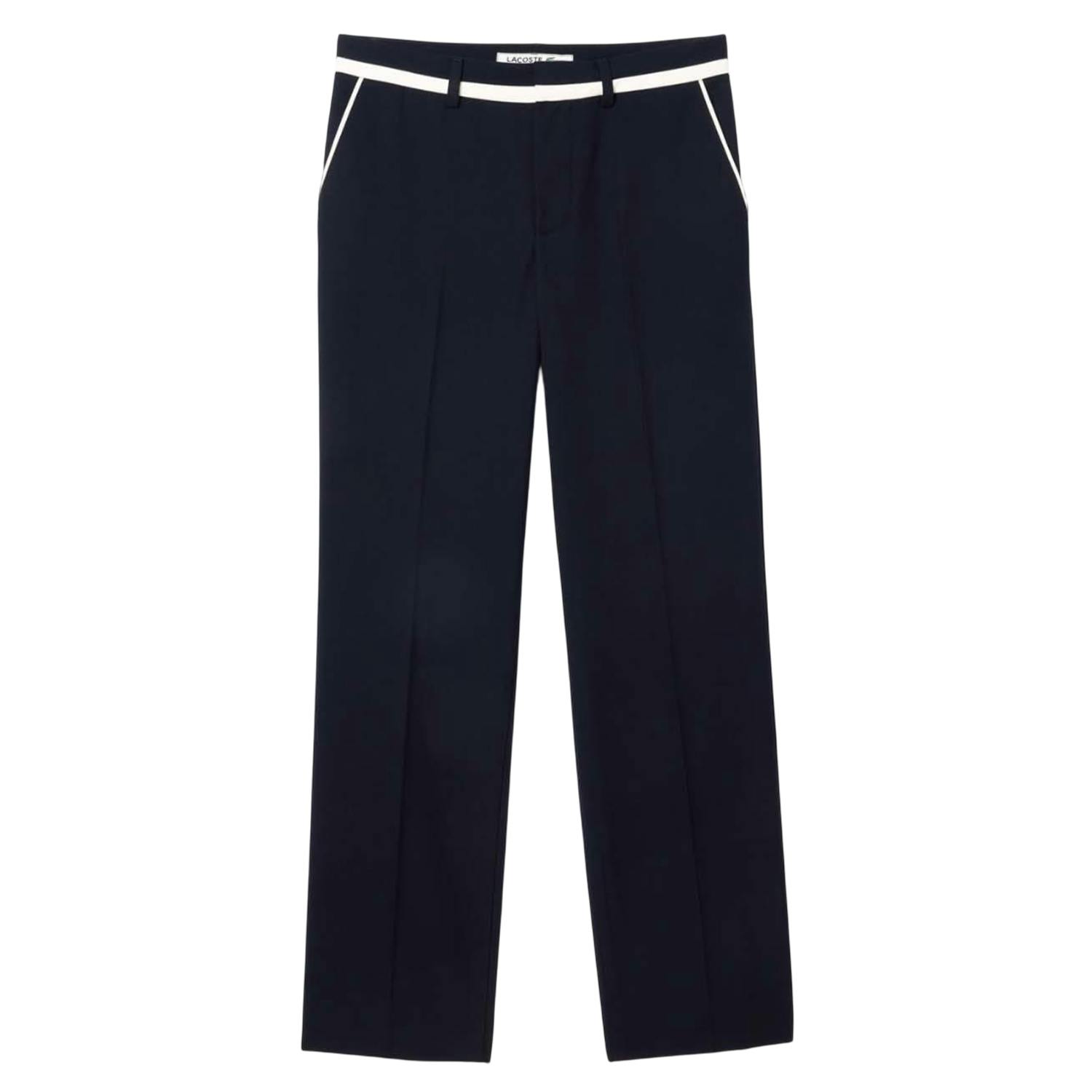 Lacoste Men's Blue Badge Straight Suit Trousers - 38R - 68% Polyester/32% Rayon