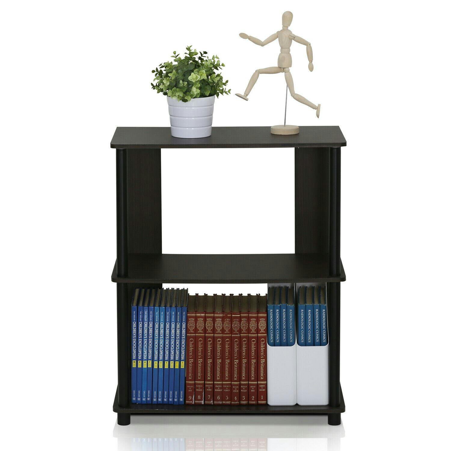 Rackhams Green Jaya Simple Design Bookcase, Walnut | Stylish Wall Art For Modern Homes