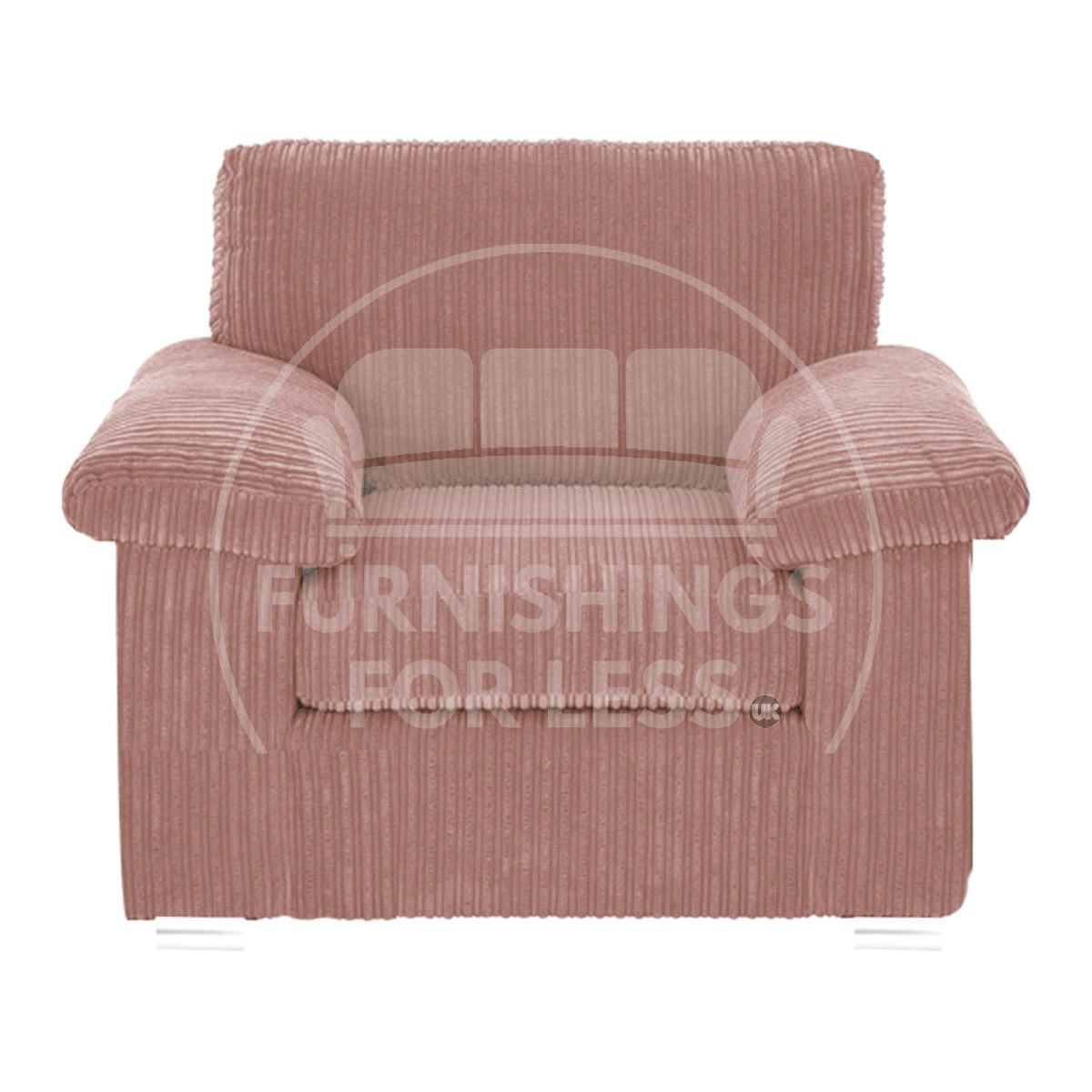 Furnishings For Less Pink Delta Full Jumbo Cord Single Seater Armchair