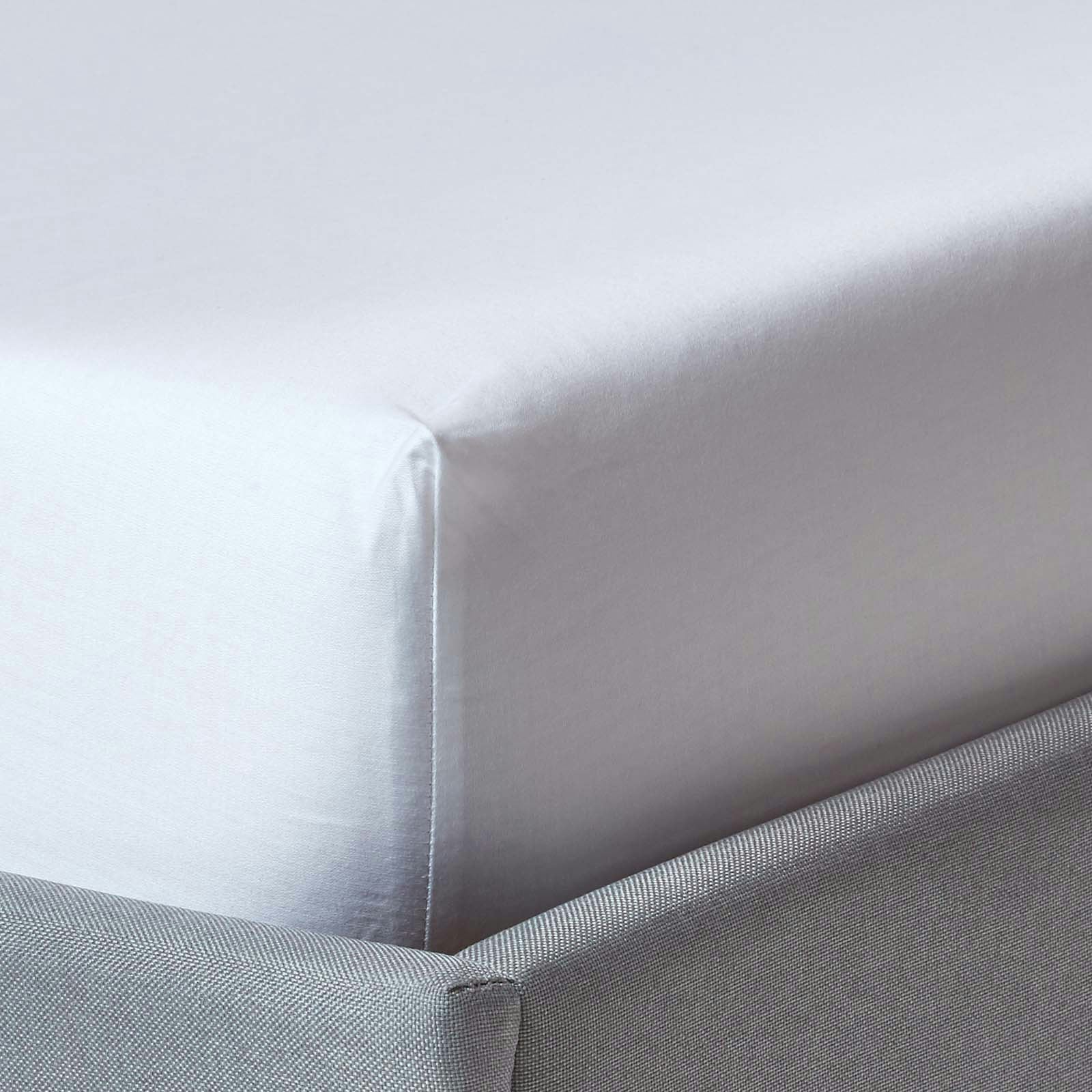Homescapes White Organic 400 Tc Egyptian Cotton Sateen Fitted Sheet – 30 Cm Deep - Small Double