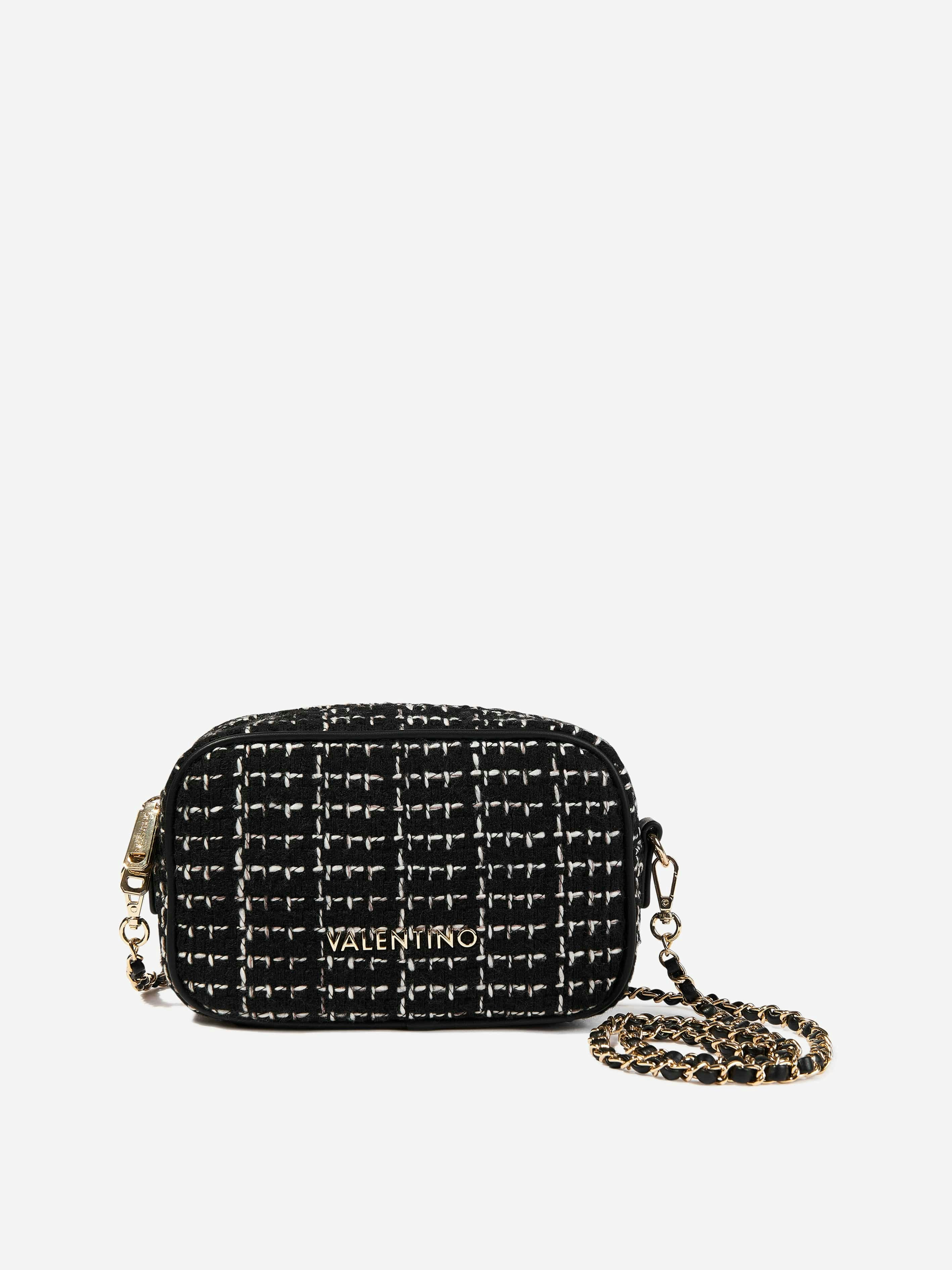 Valentino Girls Black Tweed Crossbody Bag In (20Cm) - One Size
