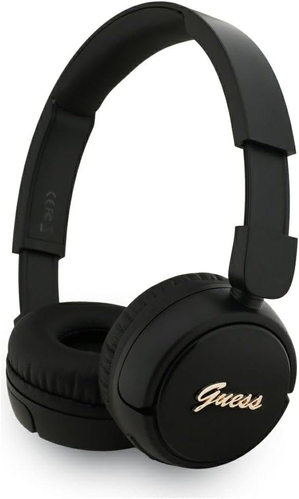 Guess Black Script Metal Logo On Ear Wireless Headphone - Gubhv6sck