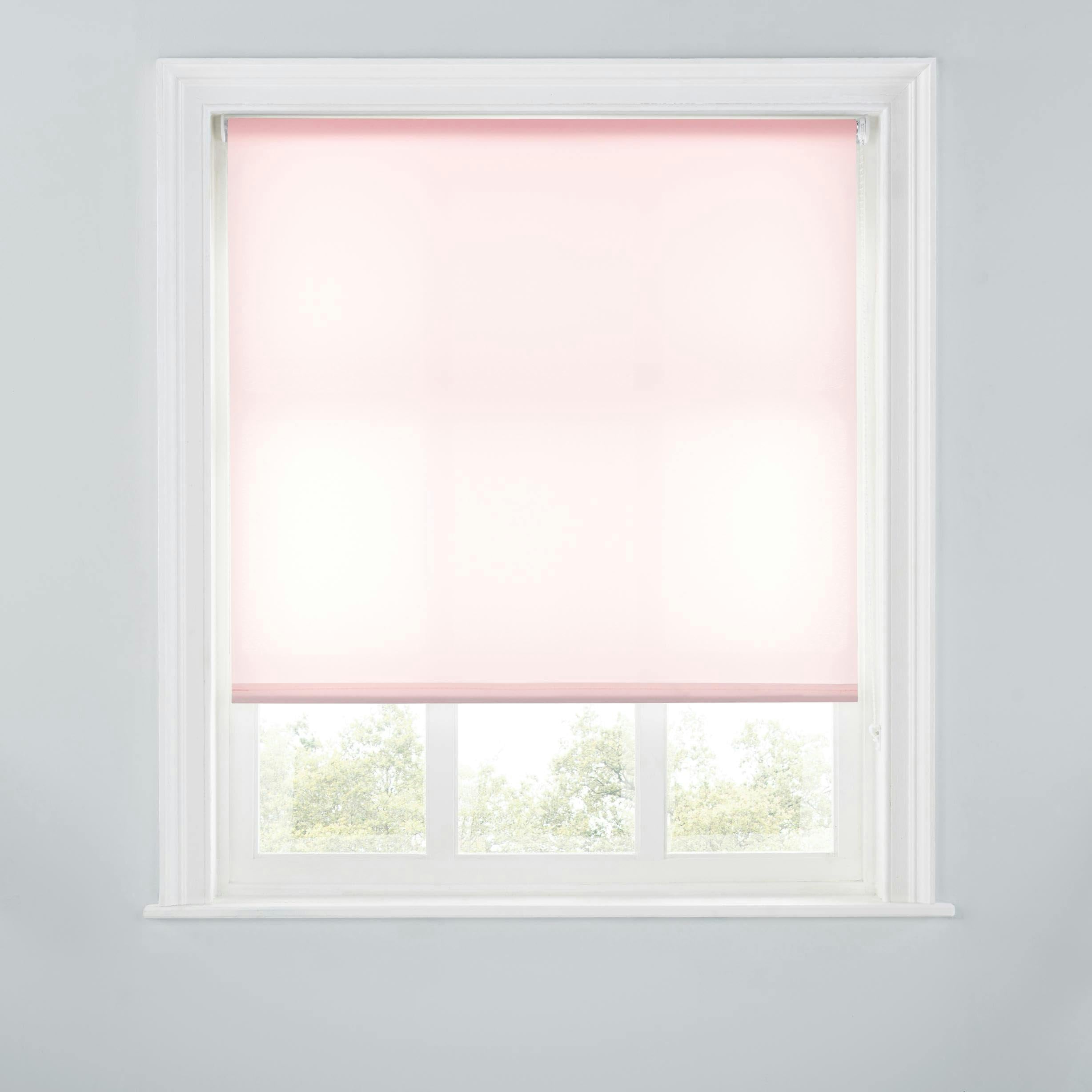 A.unique Home Pink Trimmable Daylight Roller Blind - 2Ft - 60Cm(W) X 170Cm(L)