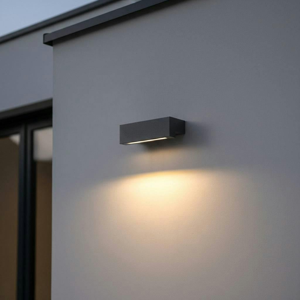 Rackhams Black/Light 9 Watt Led Outdoor Down Wall