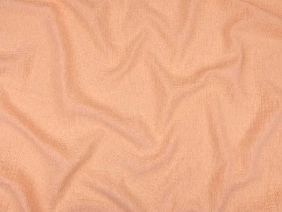 Minerva Core Range Peach Minerva Cotton Double Gauze Fabric - Plain Design Dressmaking Fabric, 130 Cm / 52" Wide - Per Metre