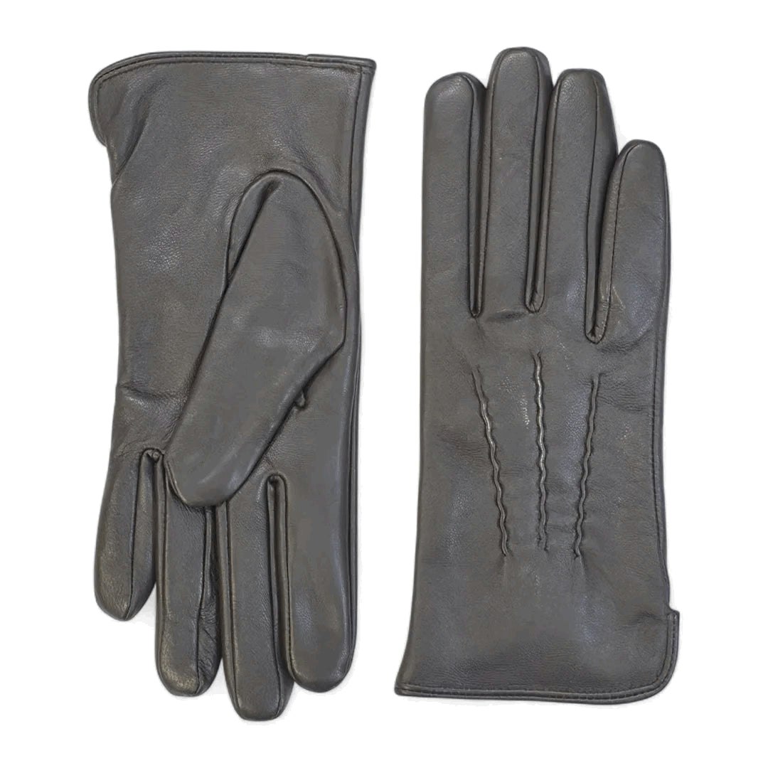 Infinity Leather Women's Brown ’S Genuine Leather Wool Lined Touchscreen Gloves - Large
