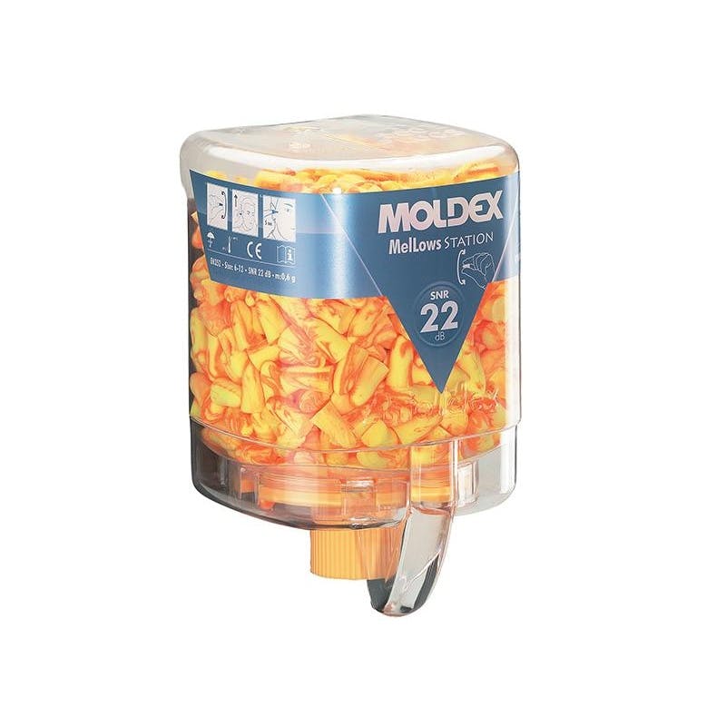 Moldex Disposable Foam Earplugs Mellows Station Snr 22 Db (250 Pairs) - Multi Colour - One Size - Multi Colour