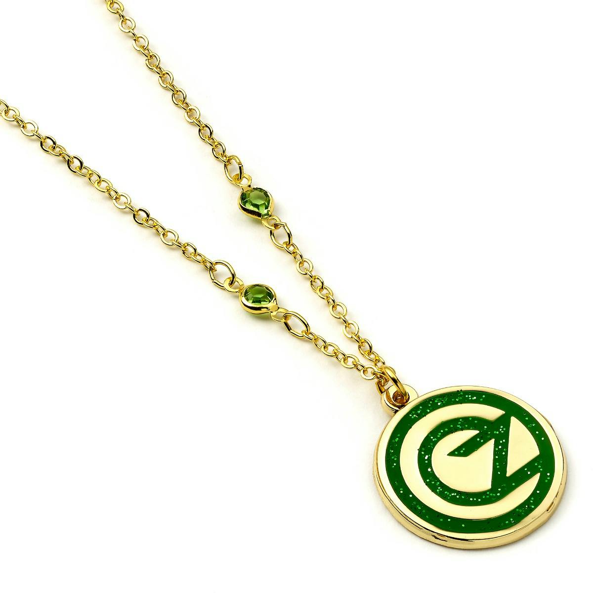 The Carat Shop Green/Gold Wicked Oz Logo Necklace