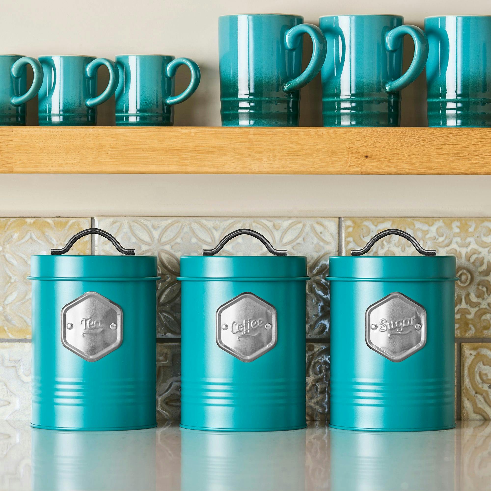 Cooks Professional 3 Piece Kitchen Storage Set | Teal / Silver - Image 4