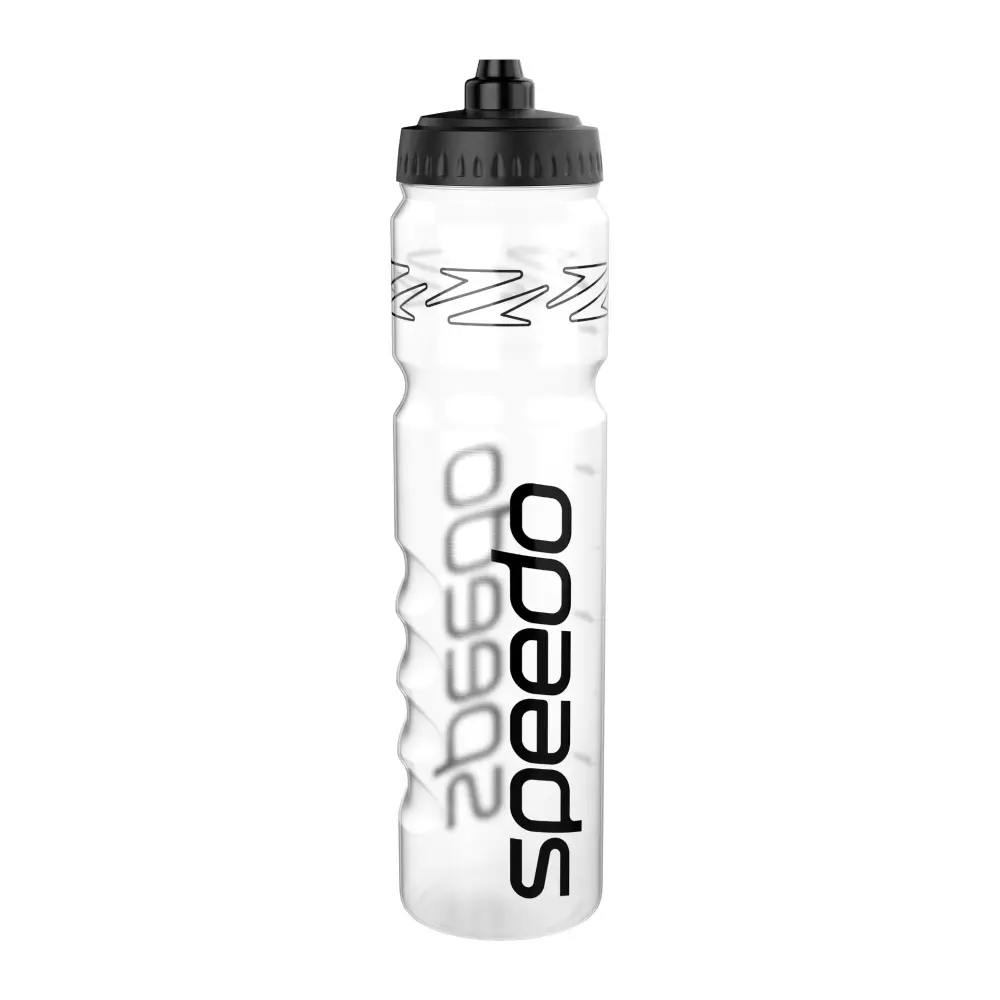 Speedo Black Water Bottle - 1 Litre - Clear