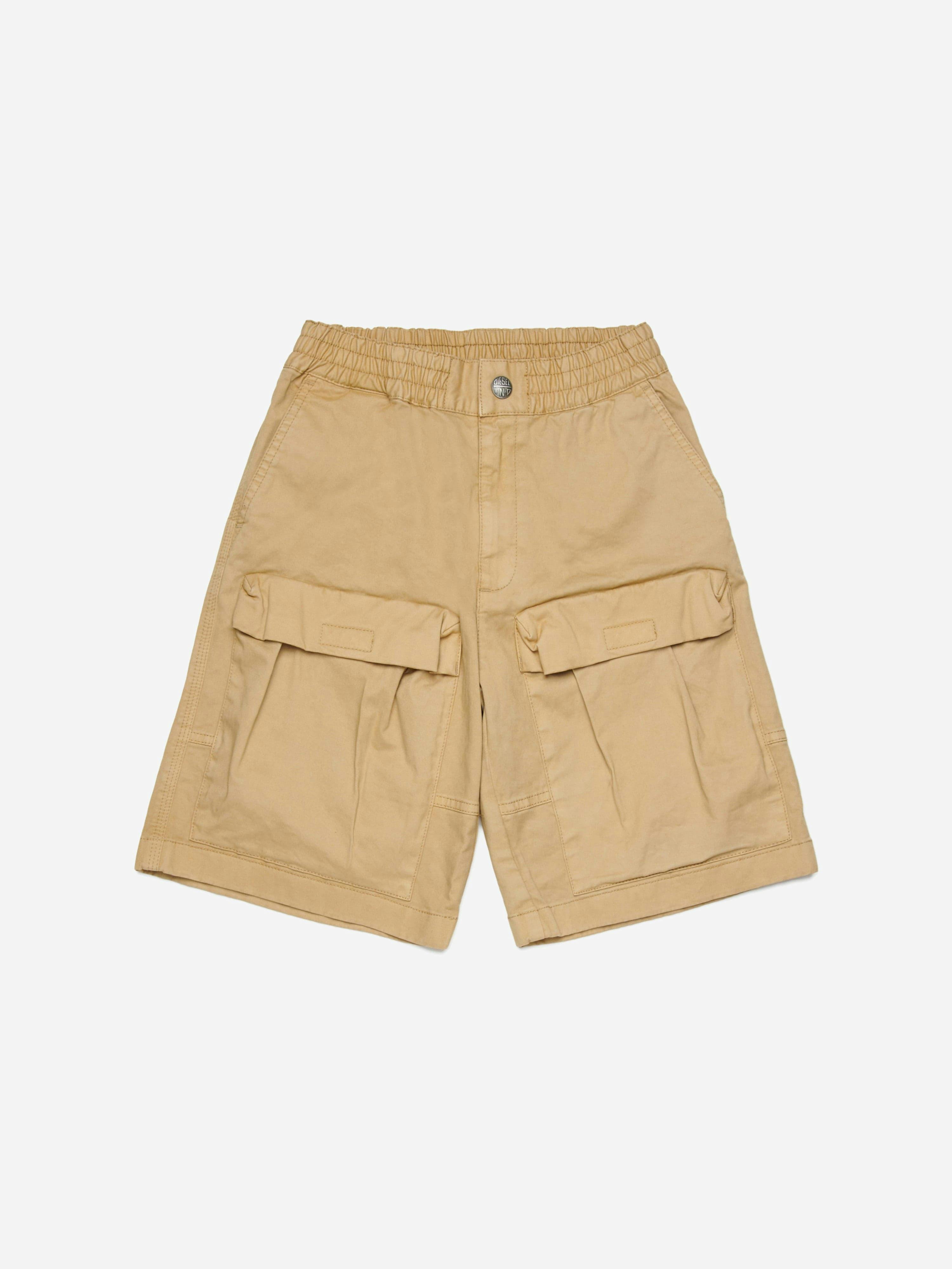 Diesel Boys Beige Pocket Shorts In - 10 Yrs