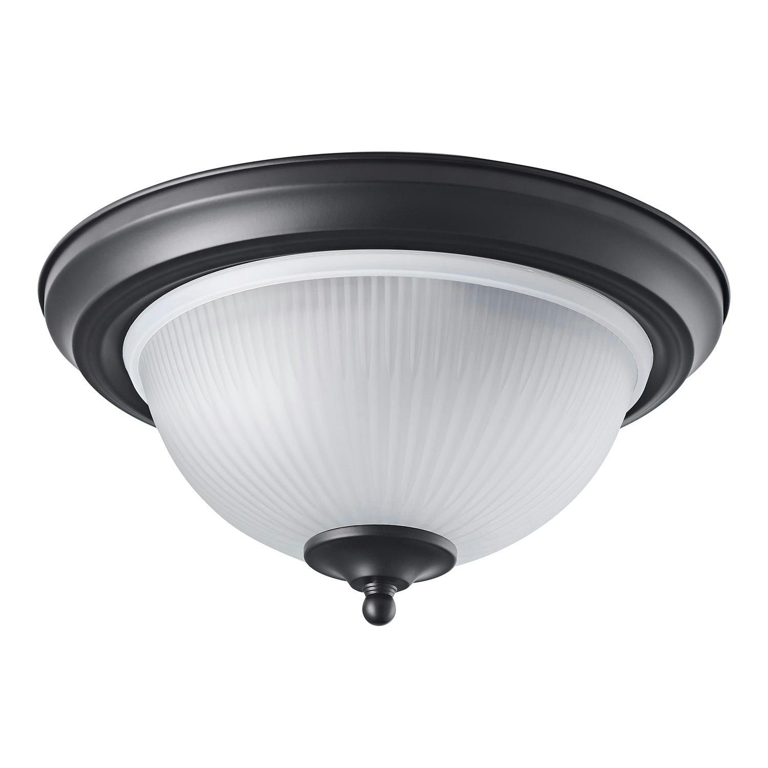 Happy Homewares Black/Light Traditional Matt Ip44 Bathroom Ceiling Fitting With Frosted Glass