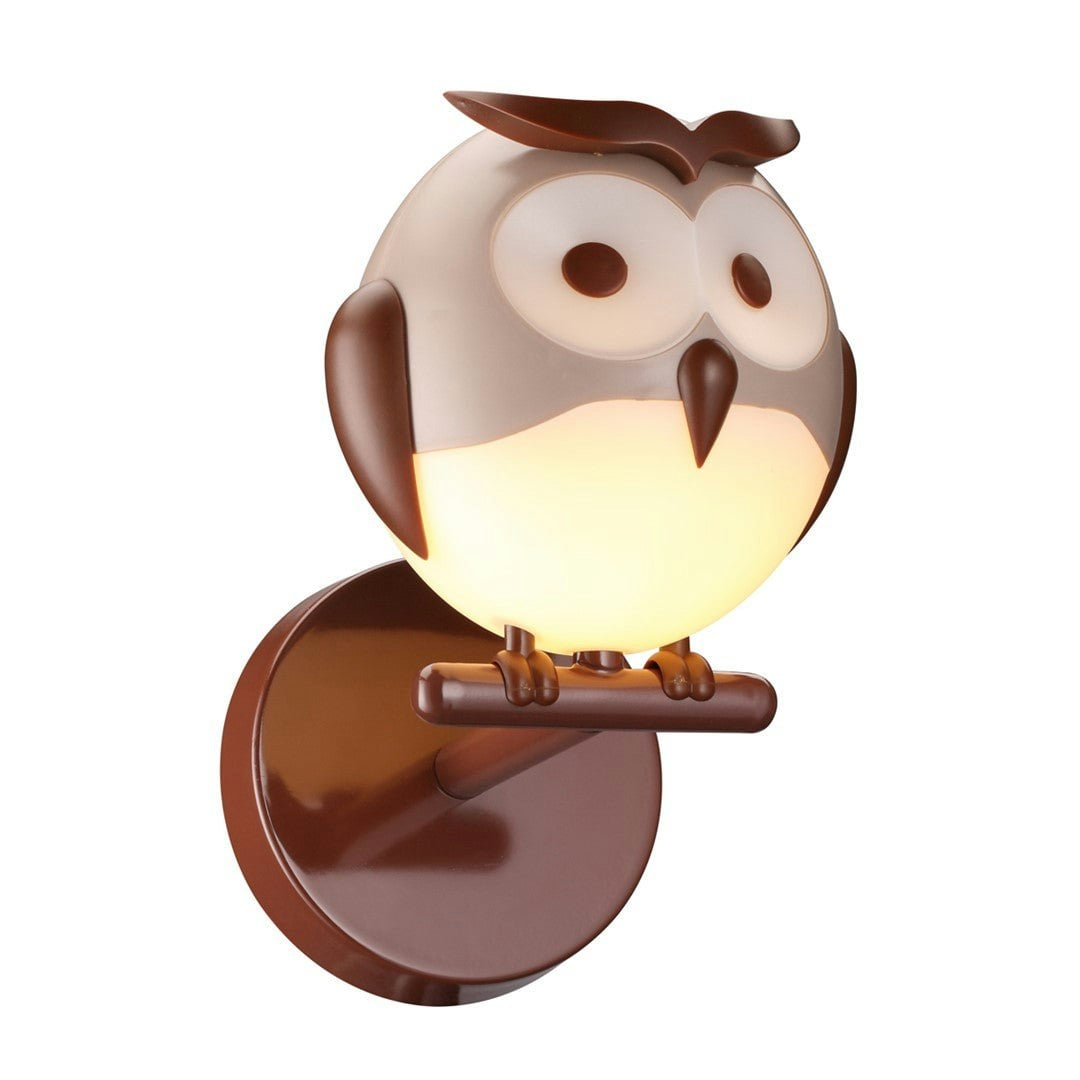 Rackhams Light Owl Wall Lamp 1Xg9 Part Of The Nature Themed Childrens Range Great For Bedroom Nursery Or Playhouse Safe And Comforting