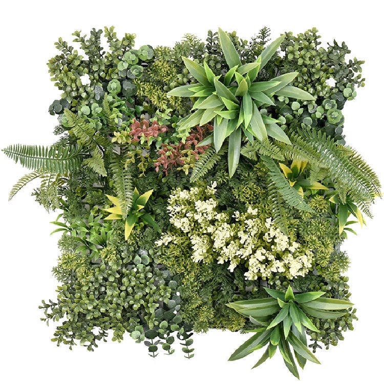 True Products Green Premium Artificial Plants Wall Panel 50Cm X 50Cm - Aurora B