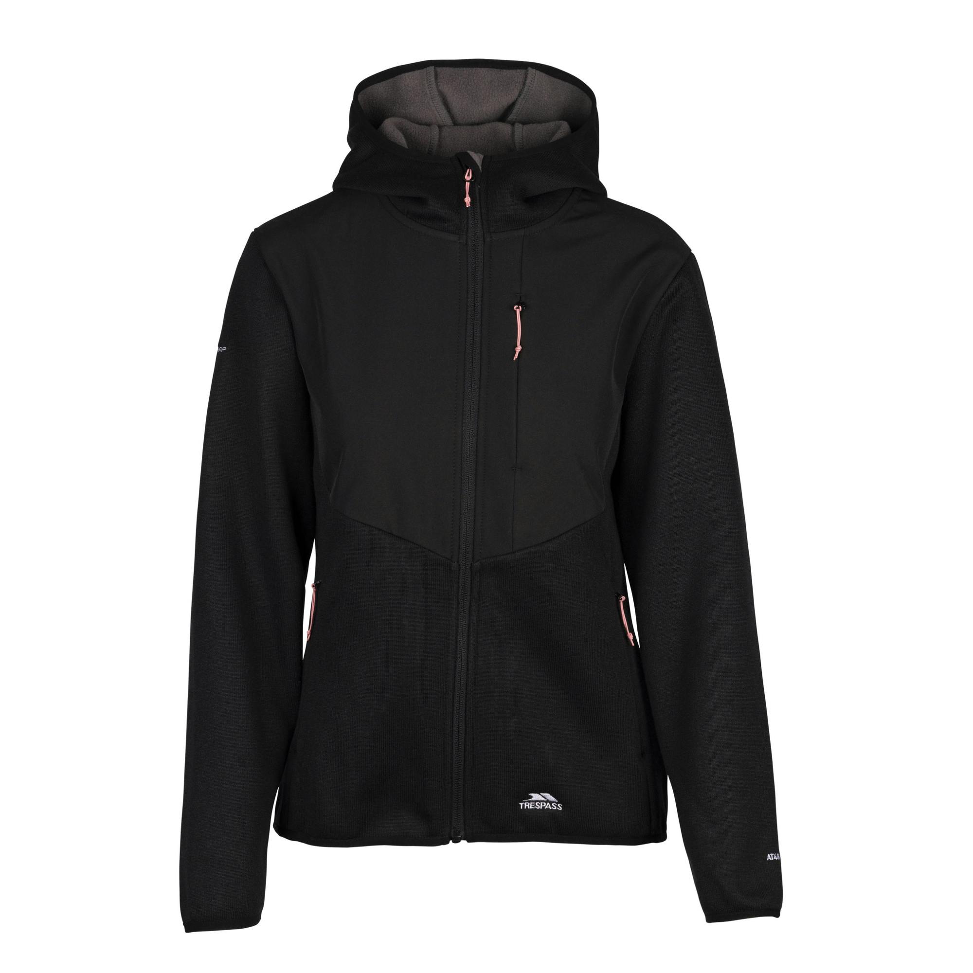 Trespass Women's Black Tierra Fleece Jacket - L - 60% Cotton/35% Polyester/5% Elastane