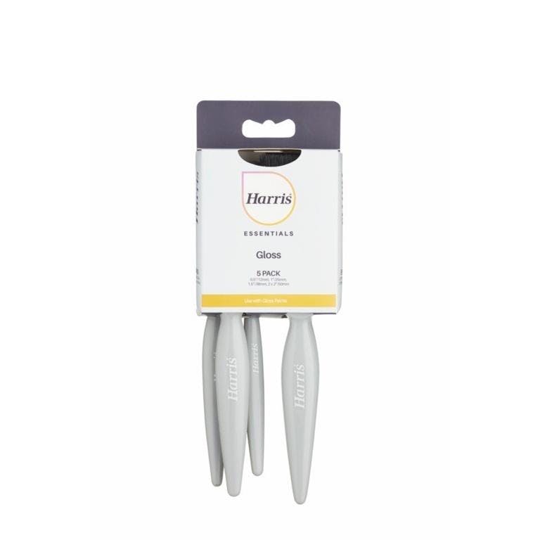 Harris White Essentials Gloss Paint Brush Set (Pack Of 5)