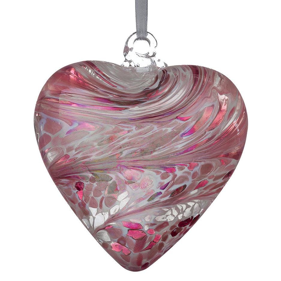 Sienna Glass Pink 12Cm Friendship Heart - Pastel