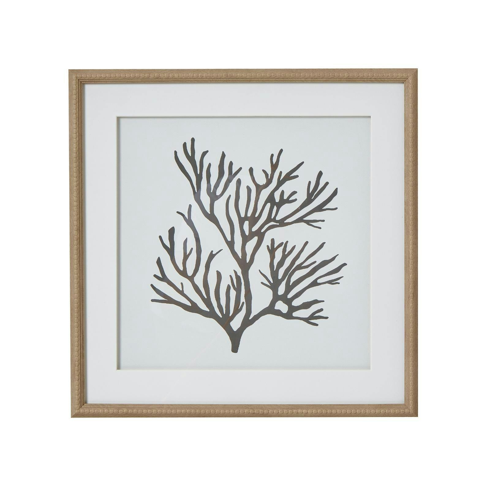 Hill Interiors Coral/Brown/White Reef Framed Print - /White/Black - One Size - /White/Black