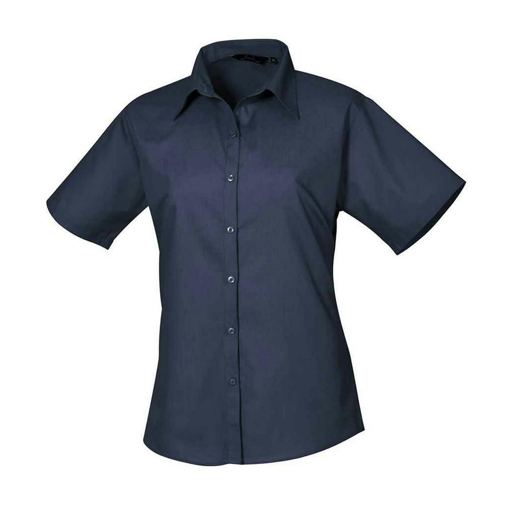 Joom Premier Women's Dark Blue / Poplin Short-Sleeved Blouse Cm - Image 4