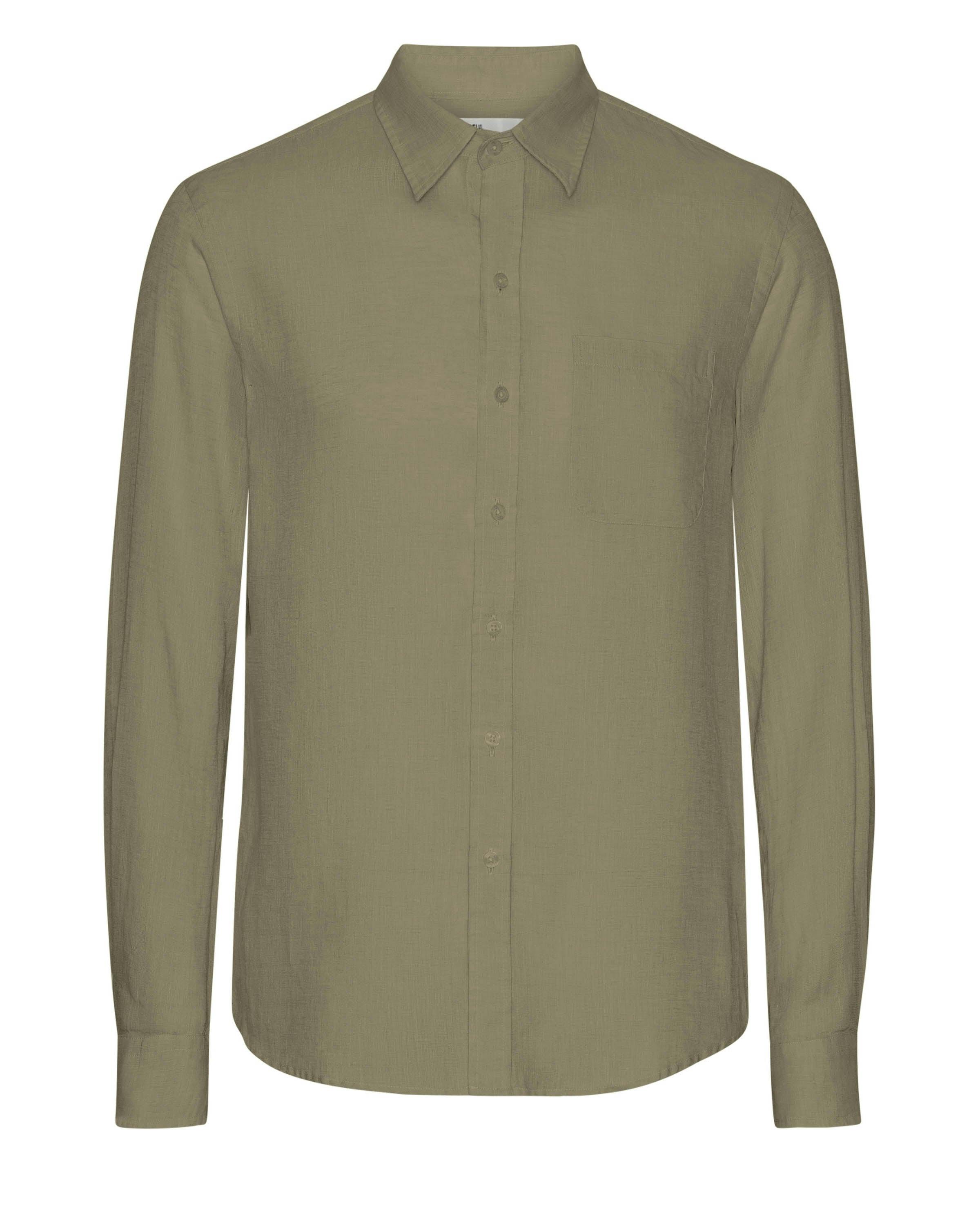 Colorful Standard Men's Long Sleeve Linen Shirt - Dusty Olive - Dusty Olive - M