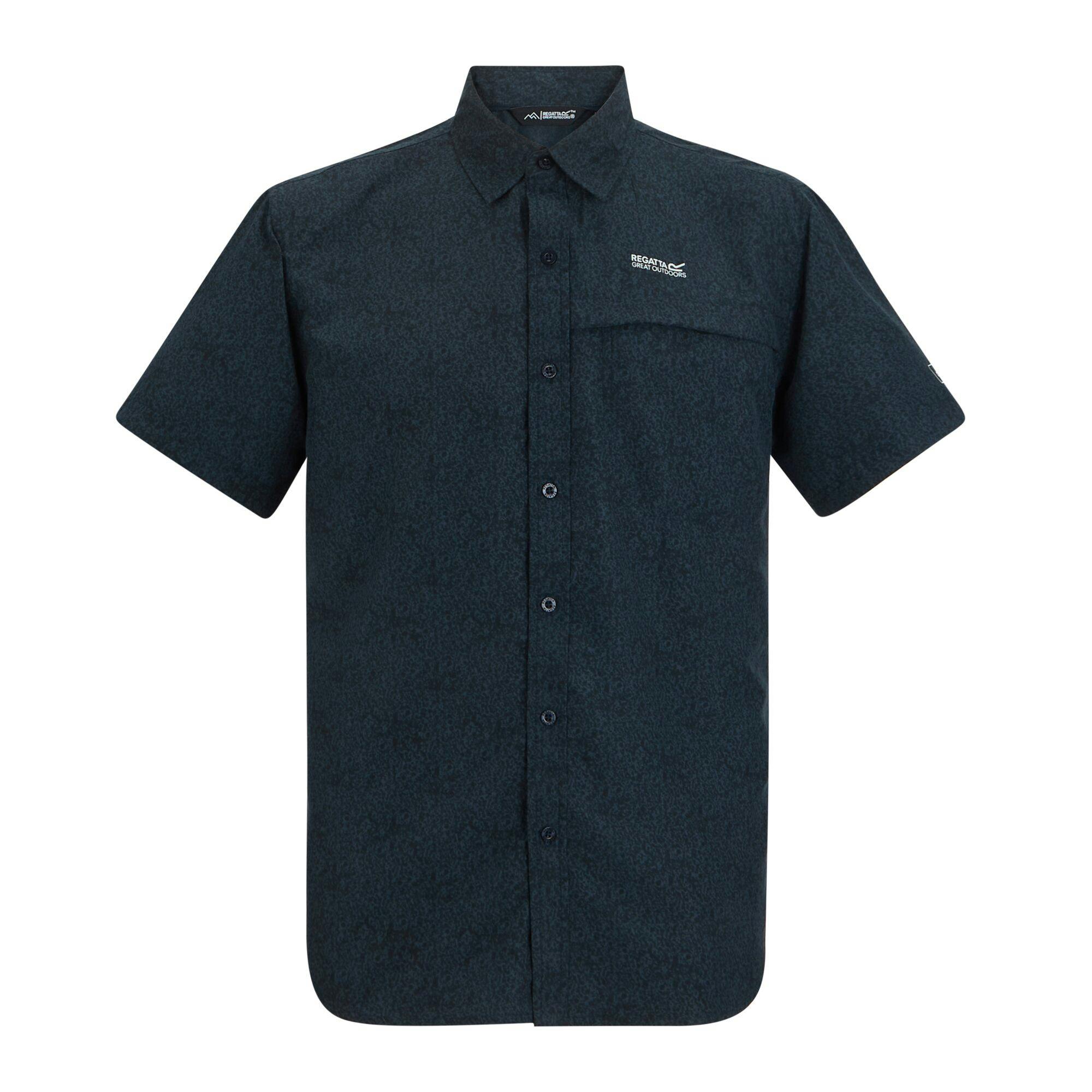 Regatta Men's Mindano Textured Shirt - Night Sky - L - Night Sky - 90% Polyester/10% Viscose