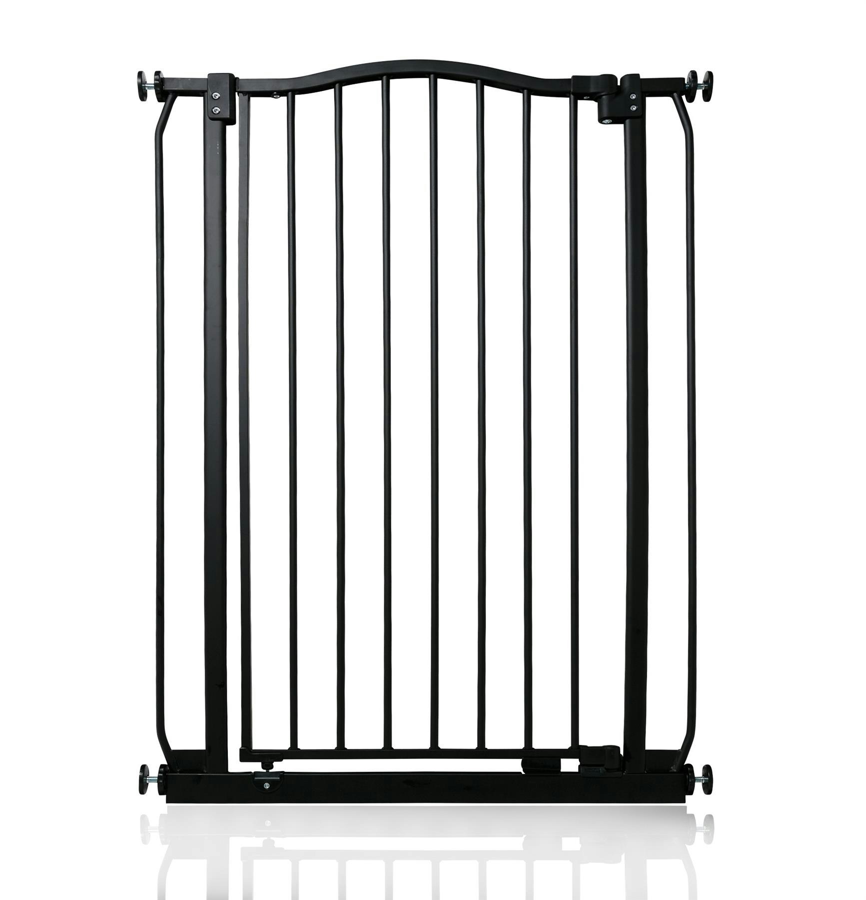 Safetots Black Extra Tall Curved Top Safety Gate, 71Cm - 80Cm, Matt Extra Tall 100Cm In Height, Pressure Fit Stair Gate - Metal - 71Cm -80Cm
