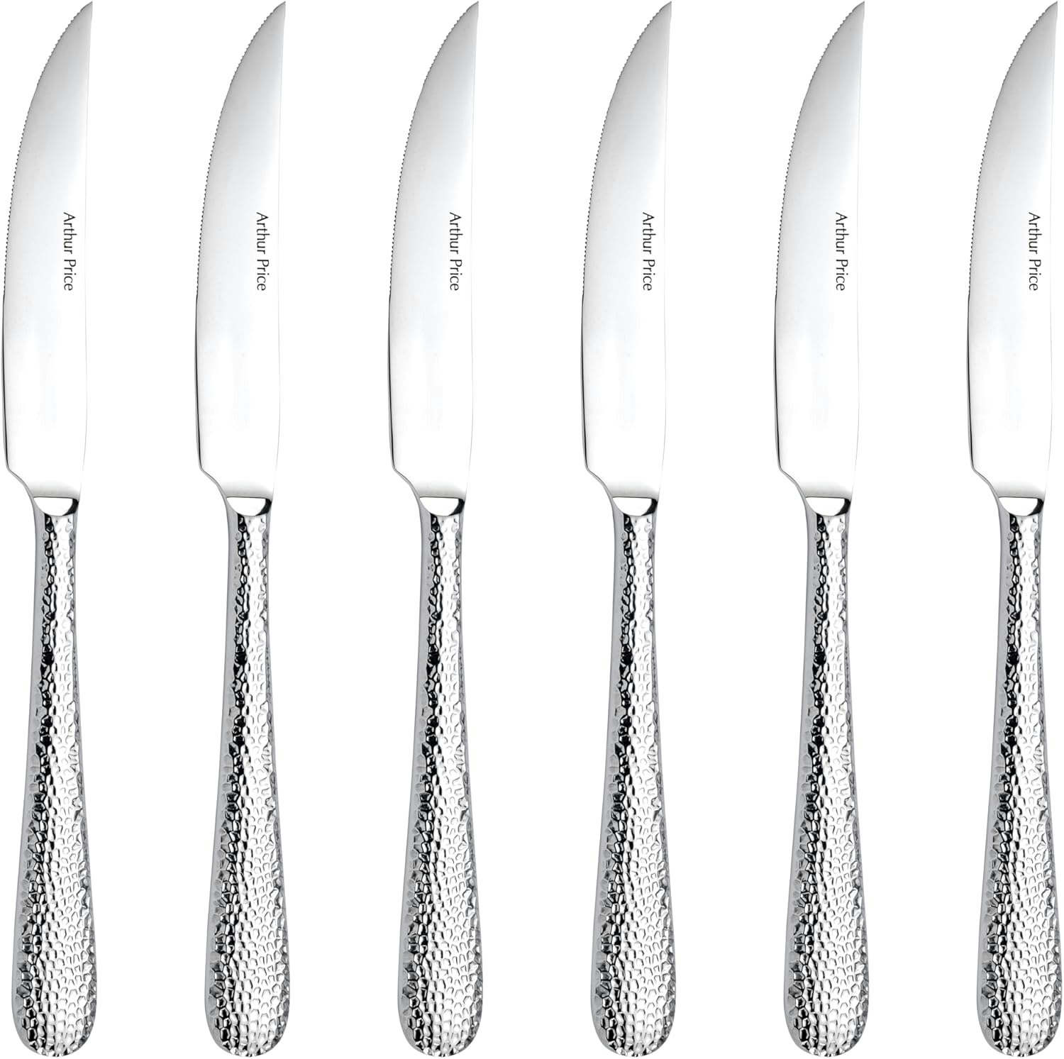Arthur Price Light 'Avalon' Box Of 6 Steak Knives - Stainless Steel / Boxed