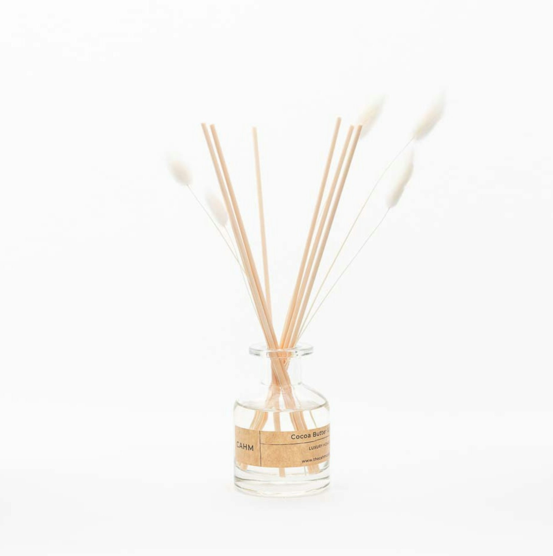 Rackhams White/Amber Cocoa Butter & Vanilla Reed Diffuser - Clear