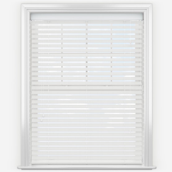 Rackhams White/Grain Ultra Faux Wood Fine Venetian Blinds With Strings - 190Cm