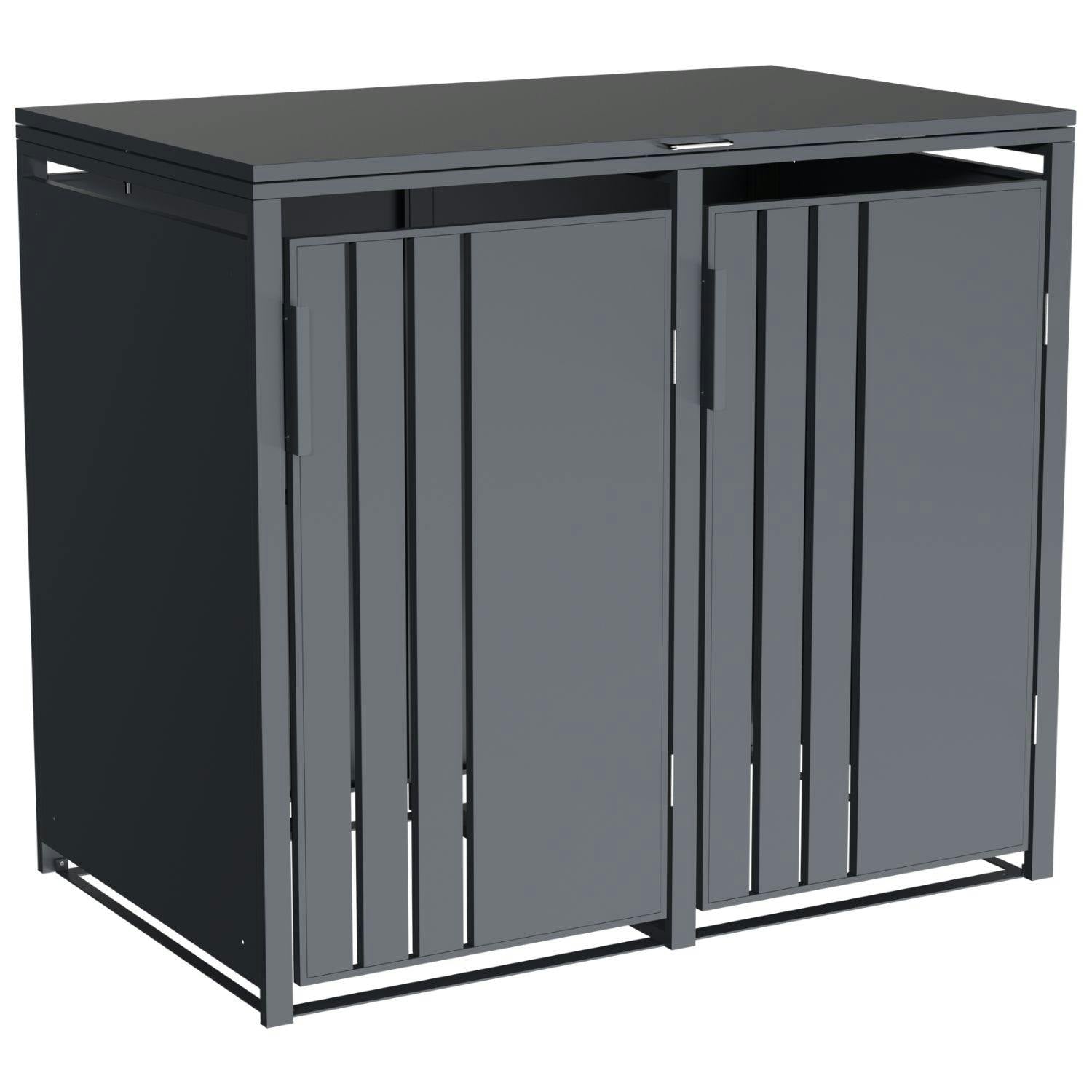 Rackhams Anthracite Phoenix Gb2200aa Outdoor Double Wheelie Bin Store For 2 X 240L Bins In - Powder-Coated - Steel