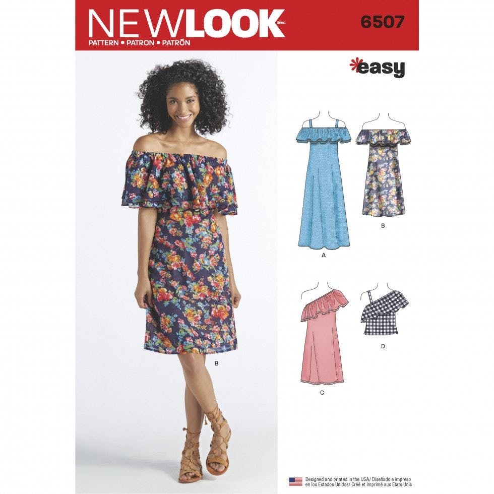 New Look Women's Sewing Pattern 6507, Dresses, Tops For A (Xs-S-M-L-Xl) - Easy - A (Xs-S-M-L-Xl)