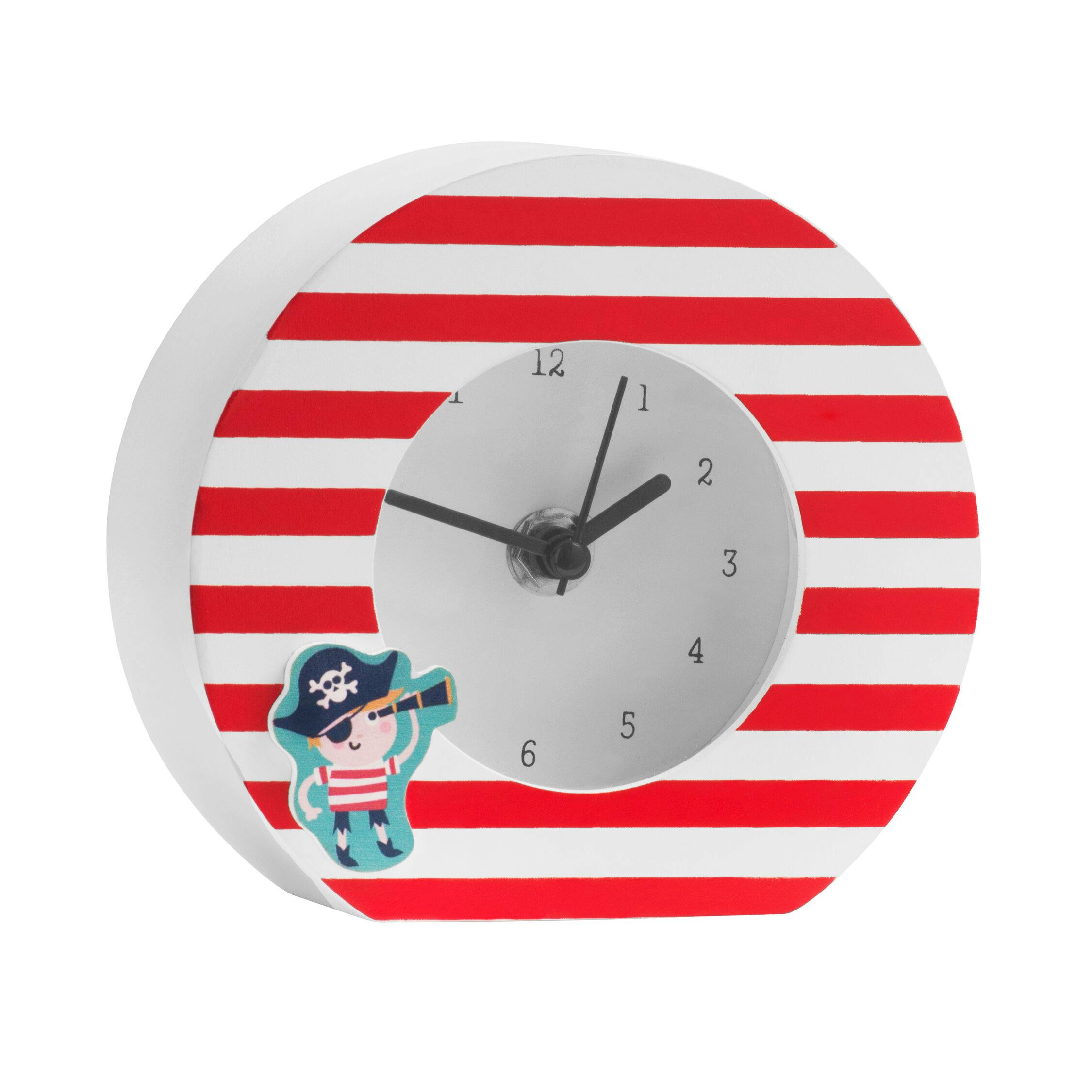 Rackhams White/Black Pirate Table Clock