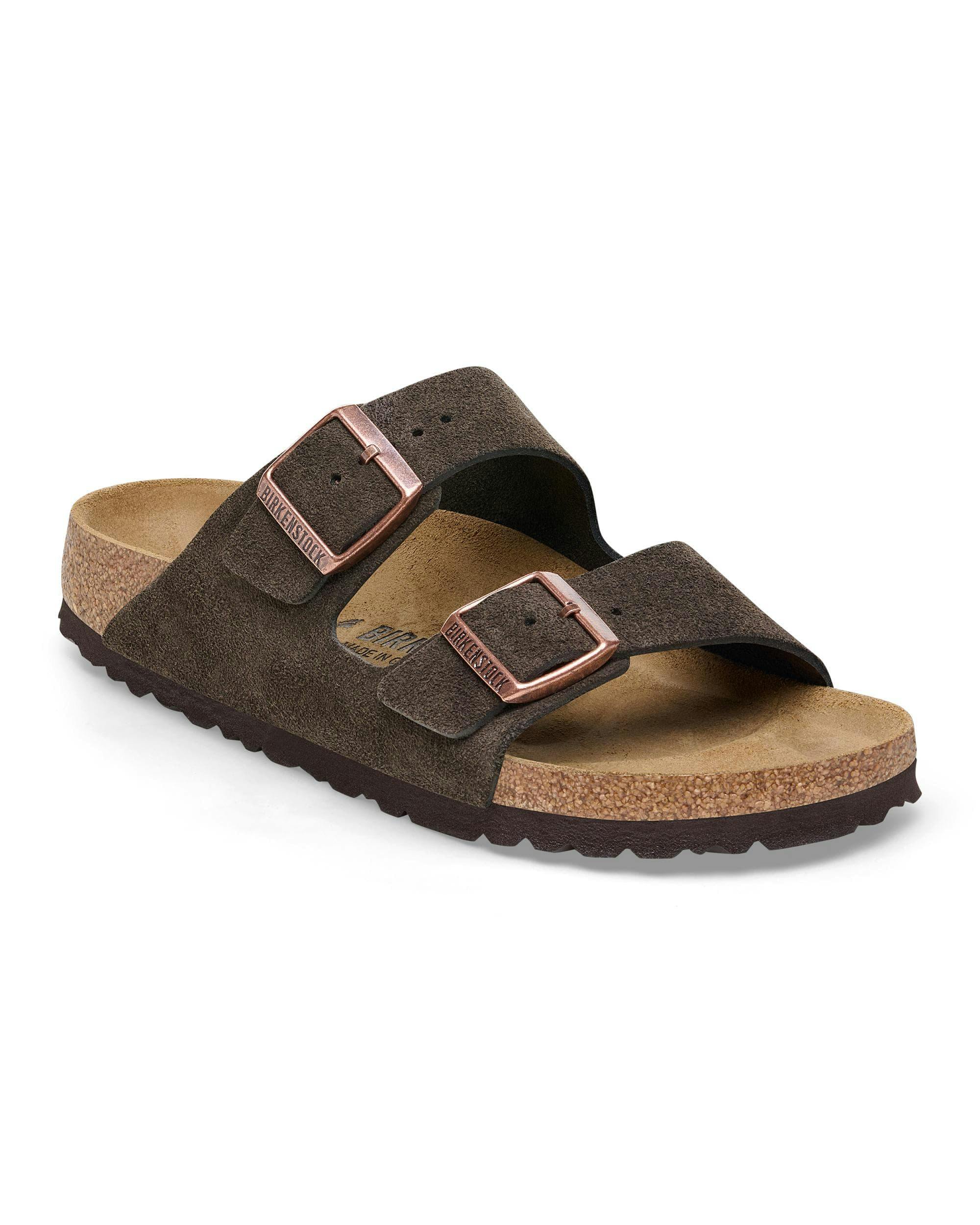 Birkenstock Women's Arizona Suede Leather Sandals - Mocha - Mocha - Uk7 Eu40 Narrow