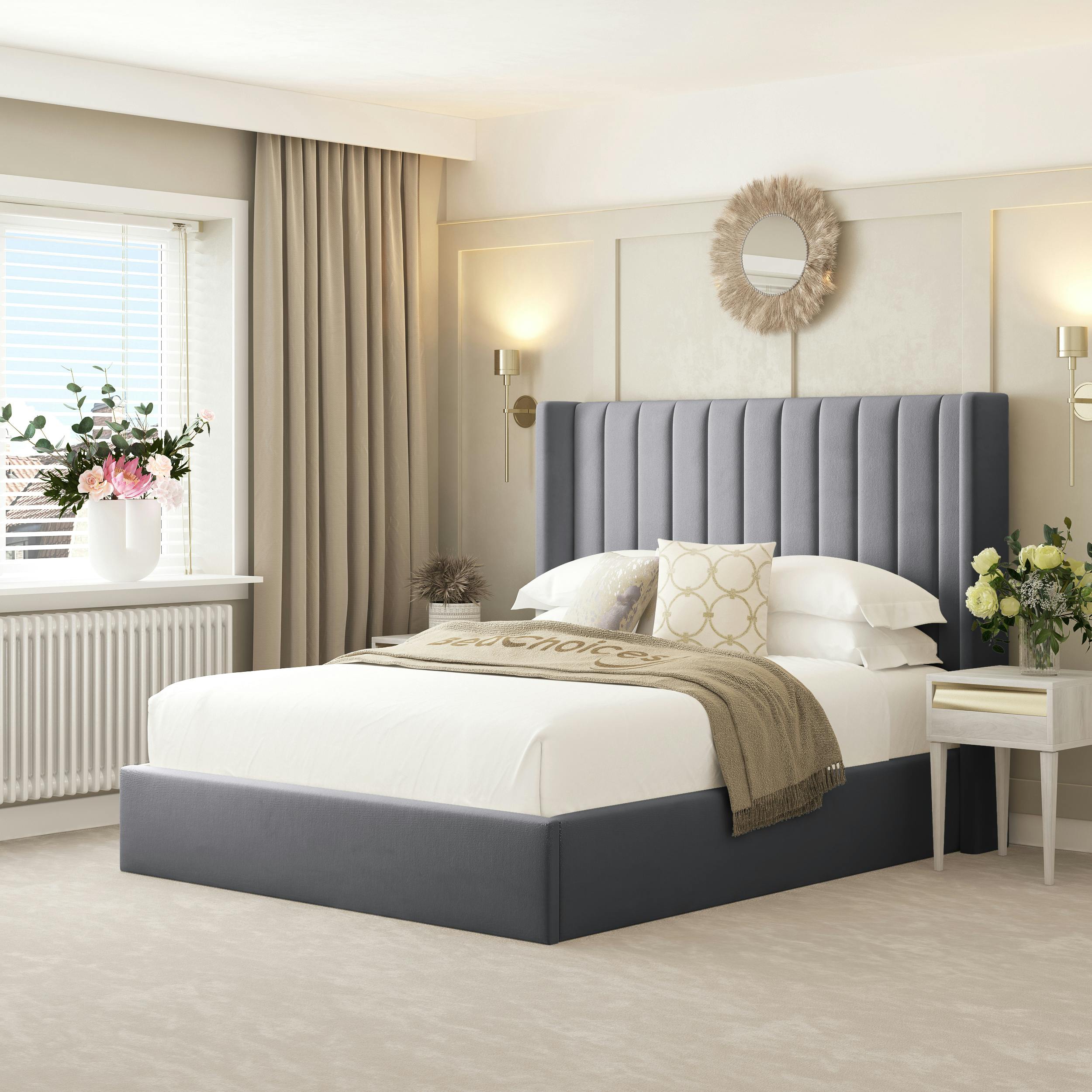 Rackhams Dark/Grey Madison Bed Frame With 54" Headboard - Single