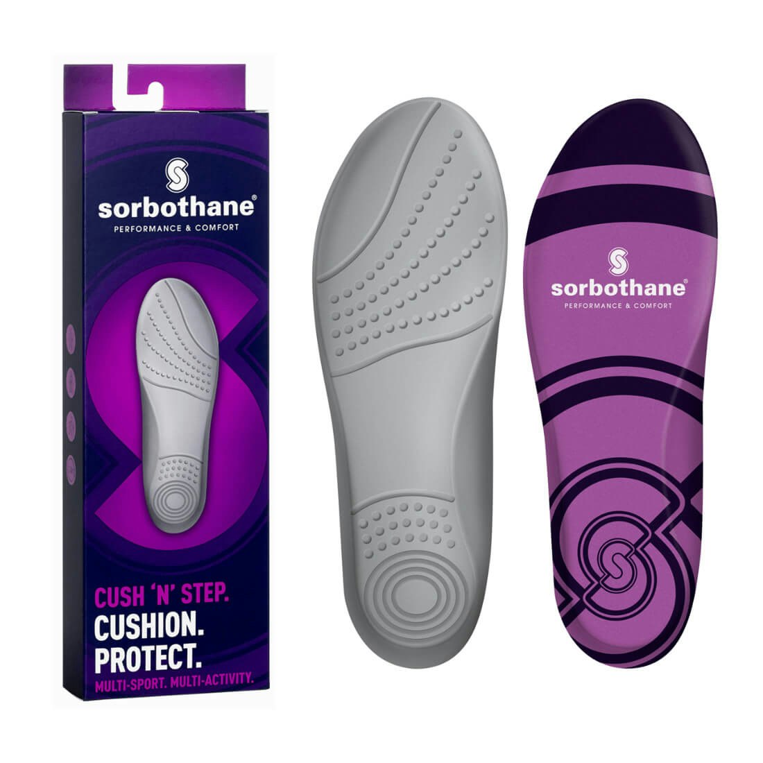 Sorbothane Cush N Step Insoles - 8 Uk