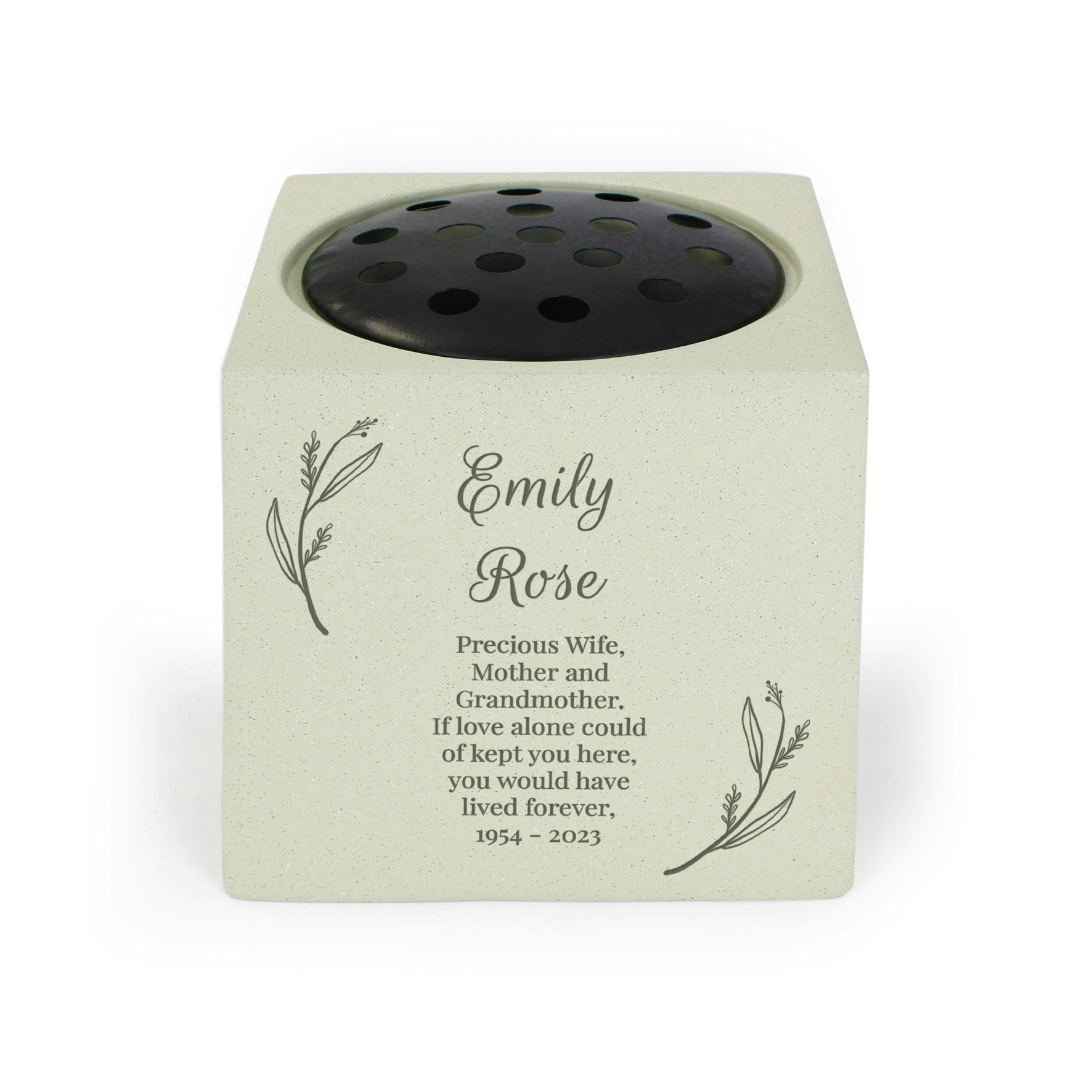 Rackhams Personalised Botanical Memorial Vase